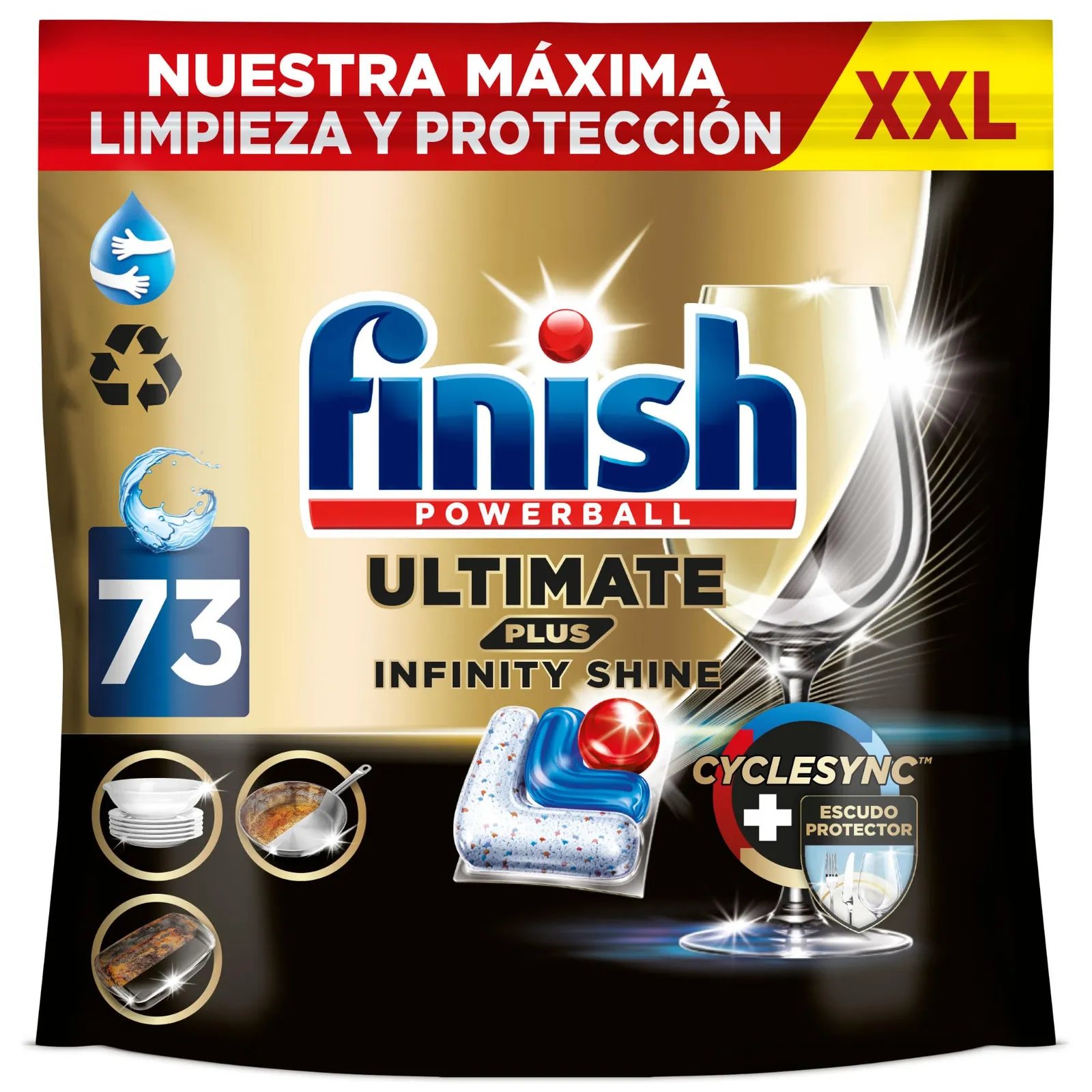 Finish Ultimate Plus Infinity Shine: 73 Pastillas para Lavavajillas