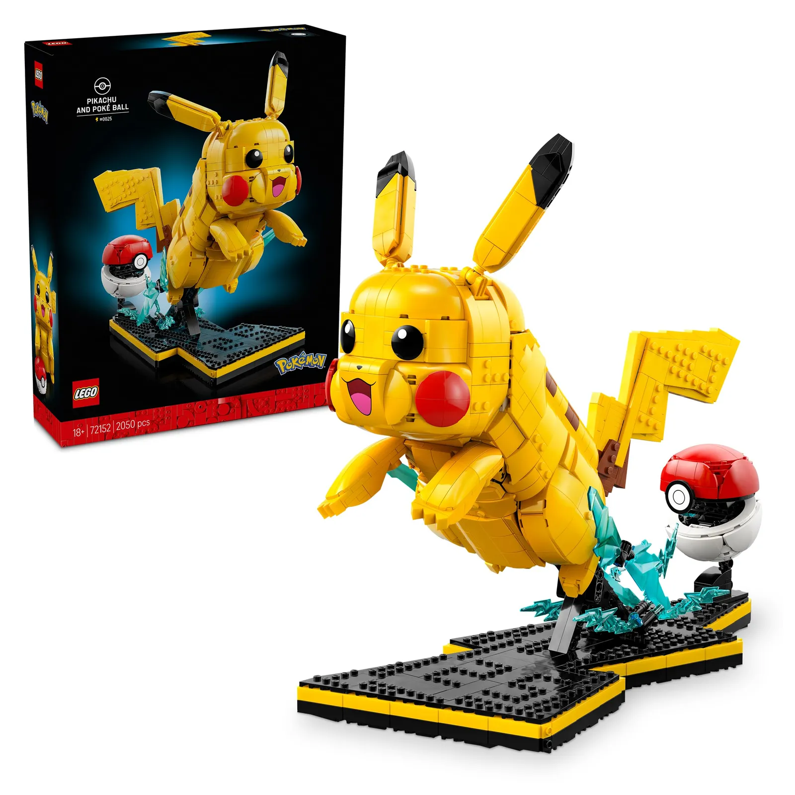 LEGO Pokémon Pikachu y Poké Ball - Maqueta para construir - Figura articulada con base de exposición