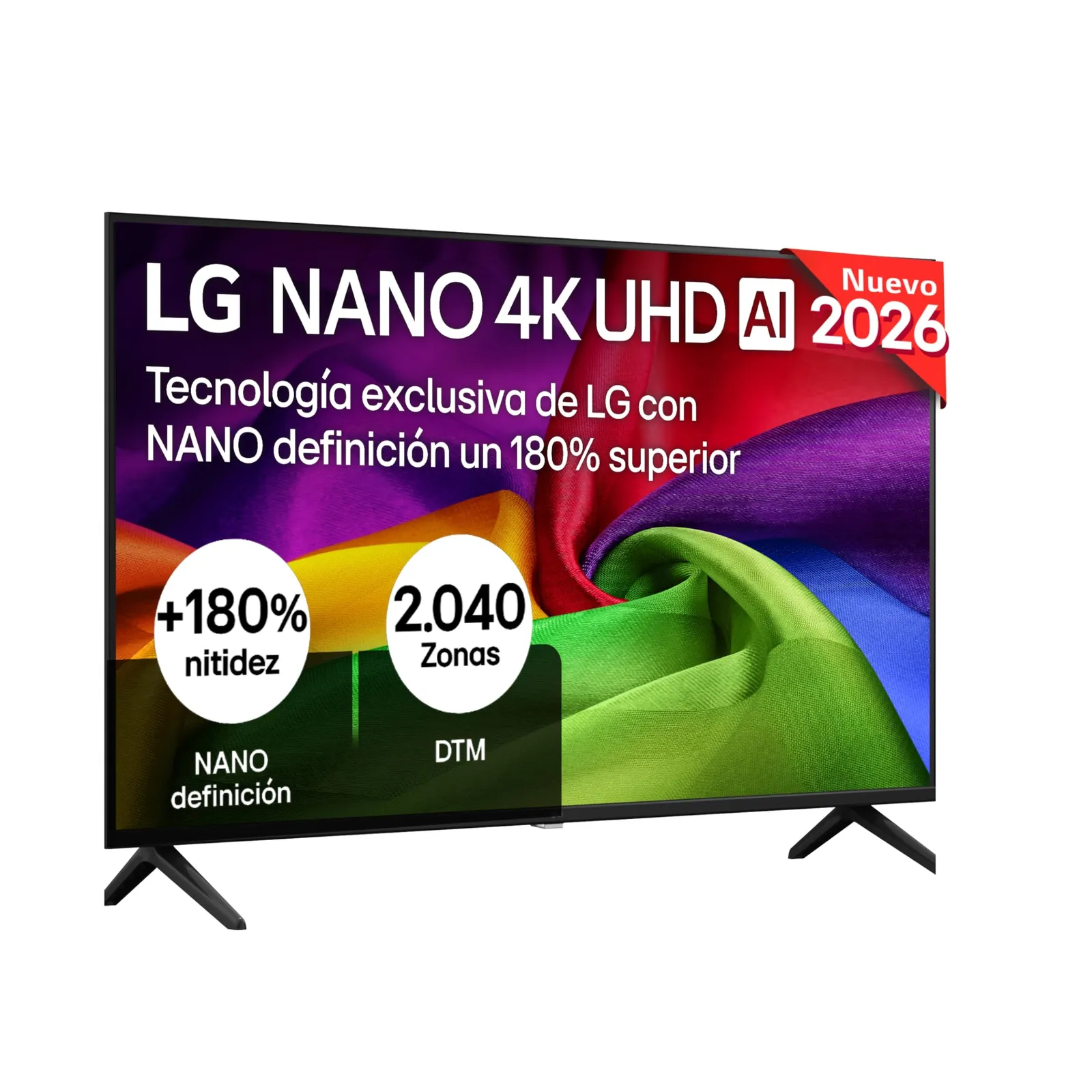 LG 43NU800B6LC: TV 43" Nano 4K UHD AI, Smart TV WebOS, 144Hz, HDR10, Dolby Digital Plus, Magic Remote, Asistentes Integrados