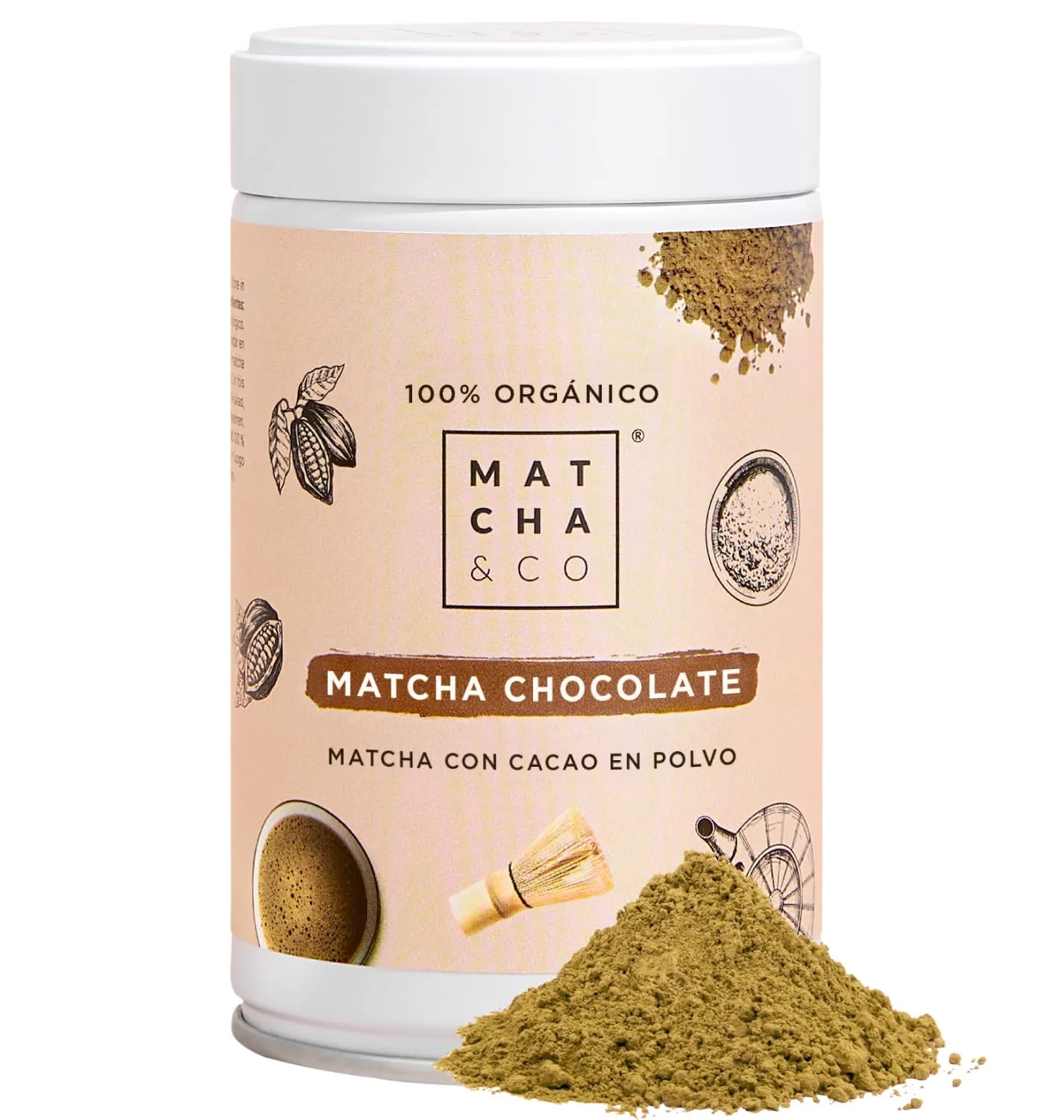 Matcha & CO Té Matcha Chocolate Orgánico Grado Ceremonial (80g)