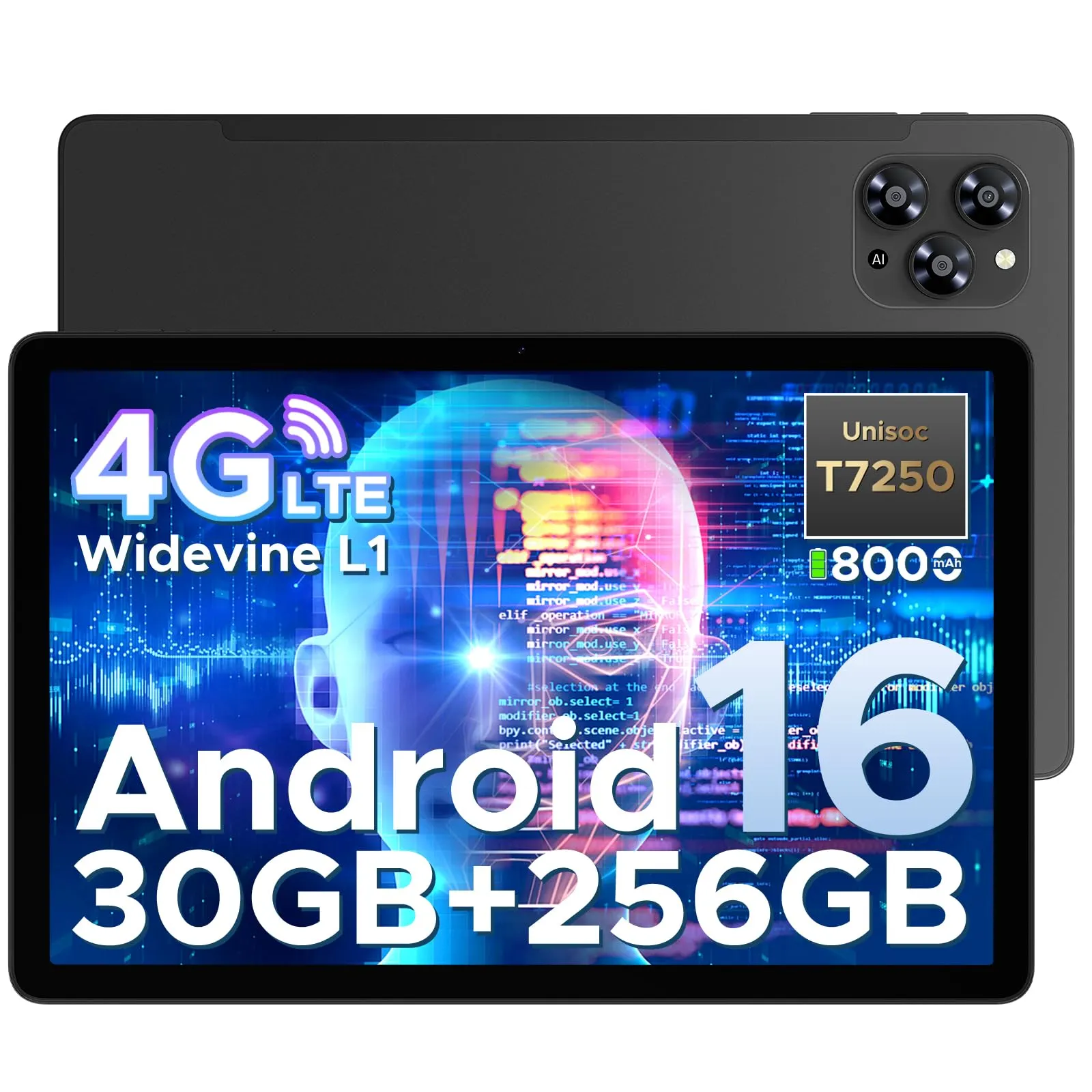 Tablet G6 30GB RAM + 256GB Almacenamiento 4G LTE