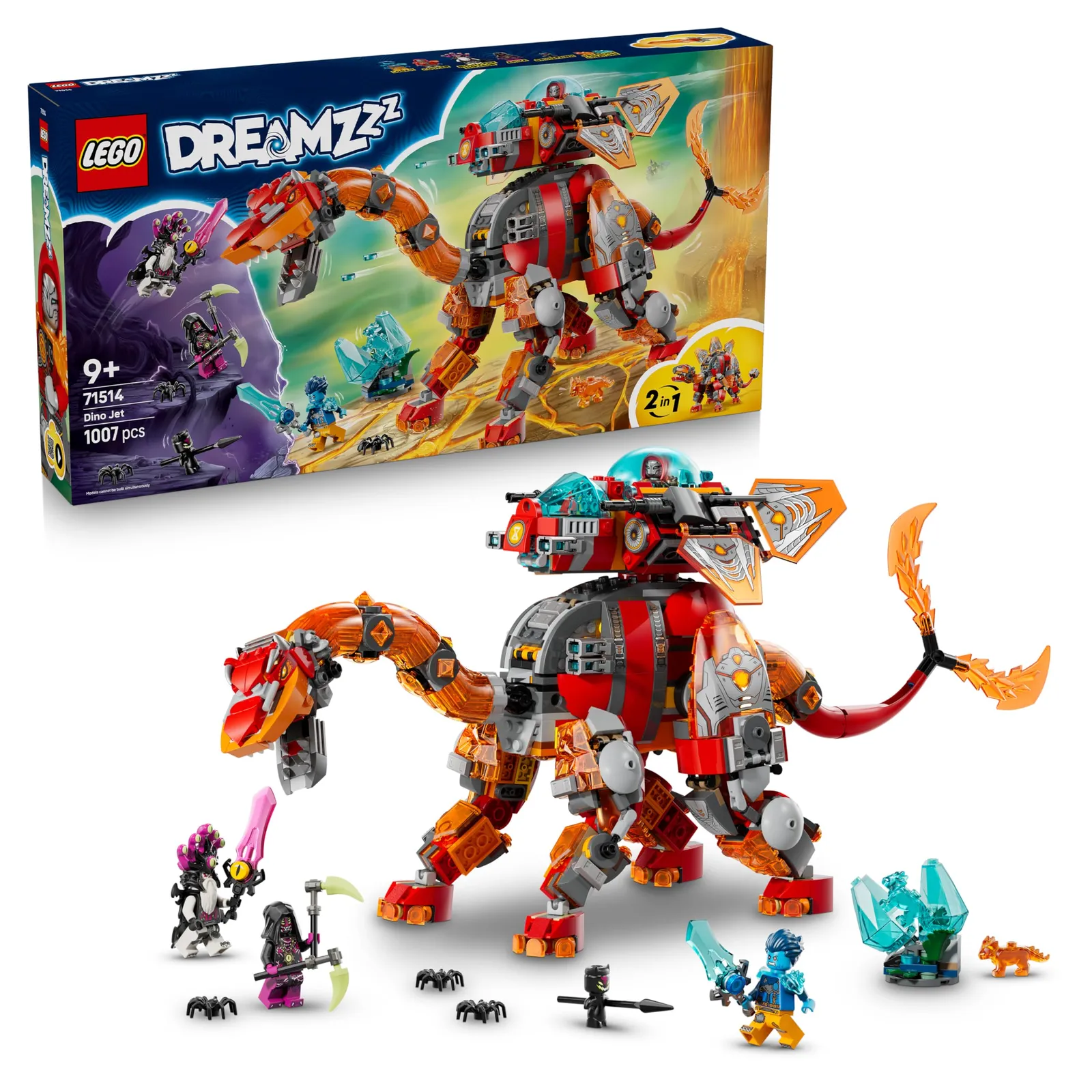 LEGO DREAMZzz 2en1 Jet Dinosaurio: Estegosaurio Transformable con Minifiguras y Criaturas - 71514