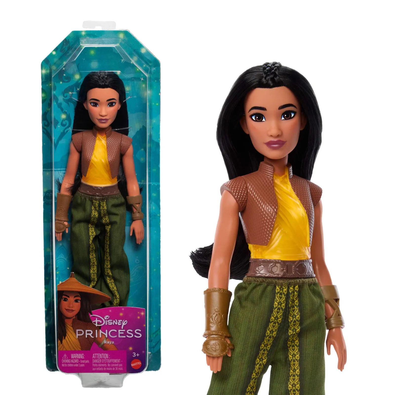 Muñeca Disney Princess Raya con atuendo y accesorios