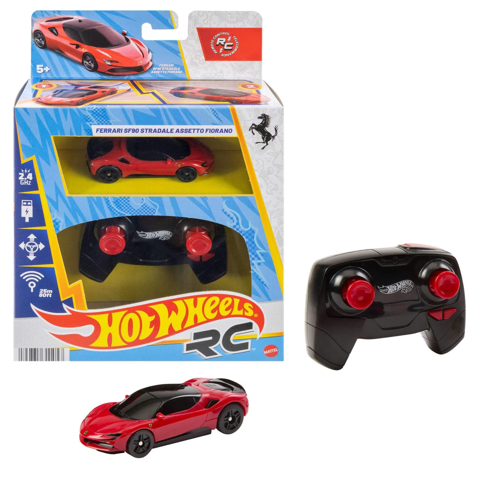 Coche Teledirigido Hot Wheels Ferrari SF90 Escala 1:64