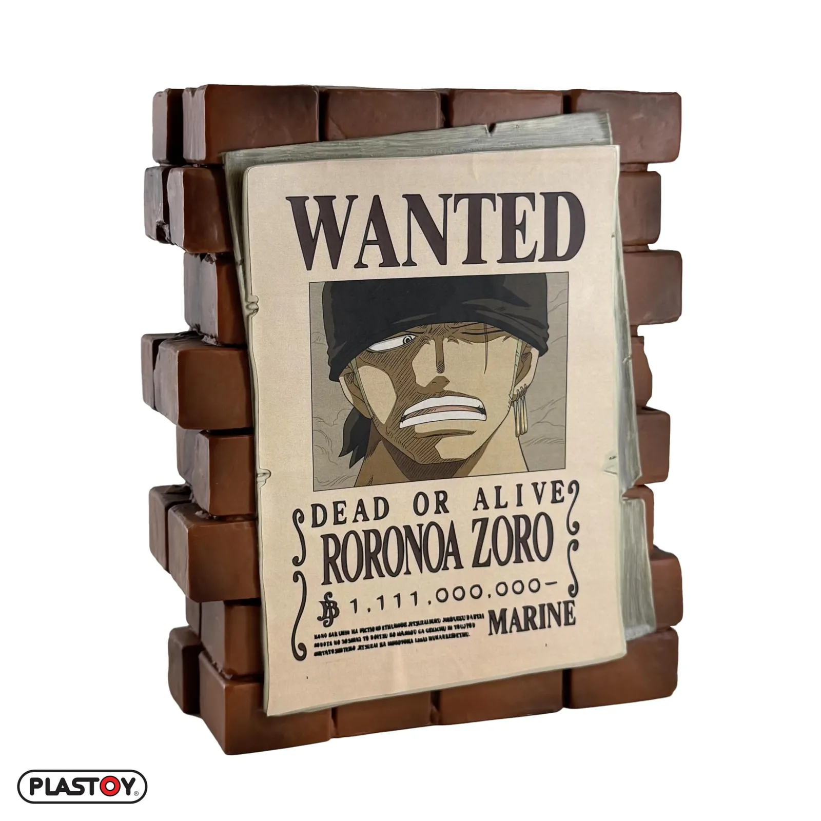 Plastoy One Piece Hucha Roronoa Zoro con Póster «Wanted» - PVC, 16 cm