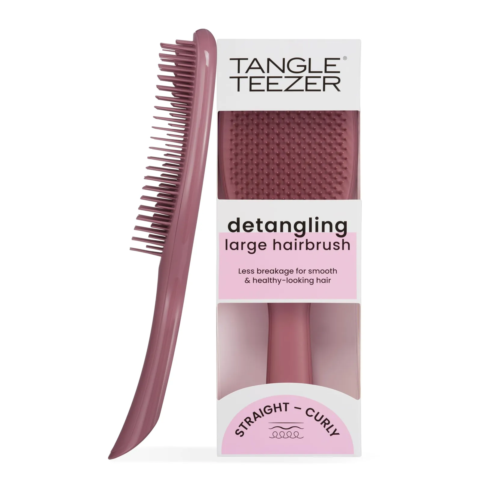 Cepillo desenredante Tangle Teezer Large Ultimate Detangler para pelo grueso, rizado y largo, color rosa terciopelo