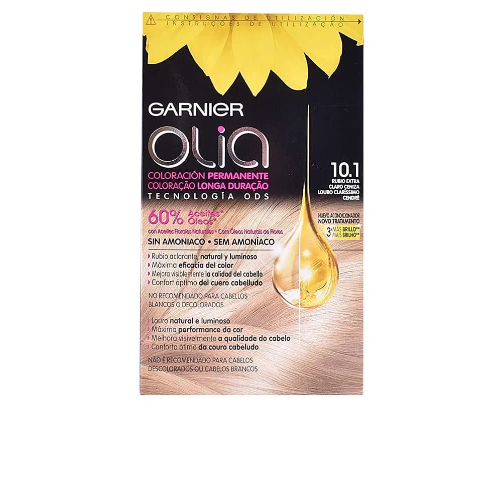Pack 2x Tinte Garnier Olia 10.1 Rubio Extra Claro Ceniza