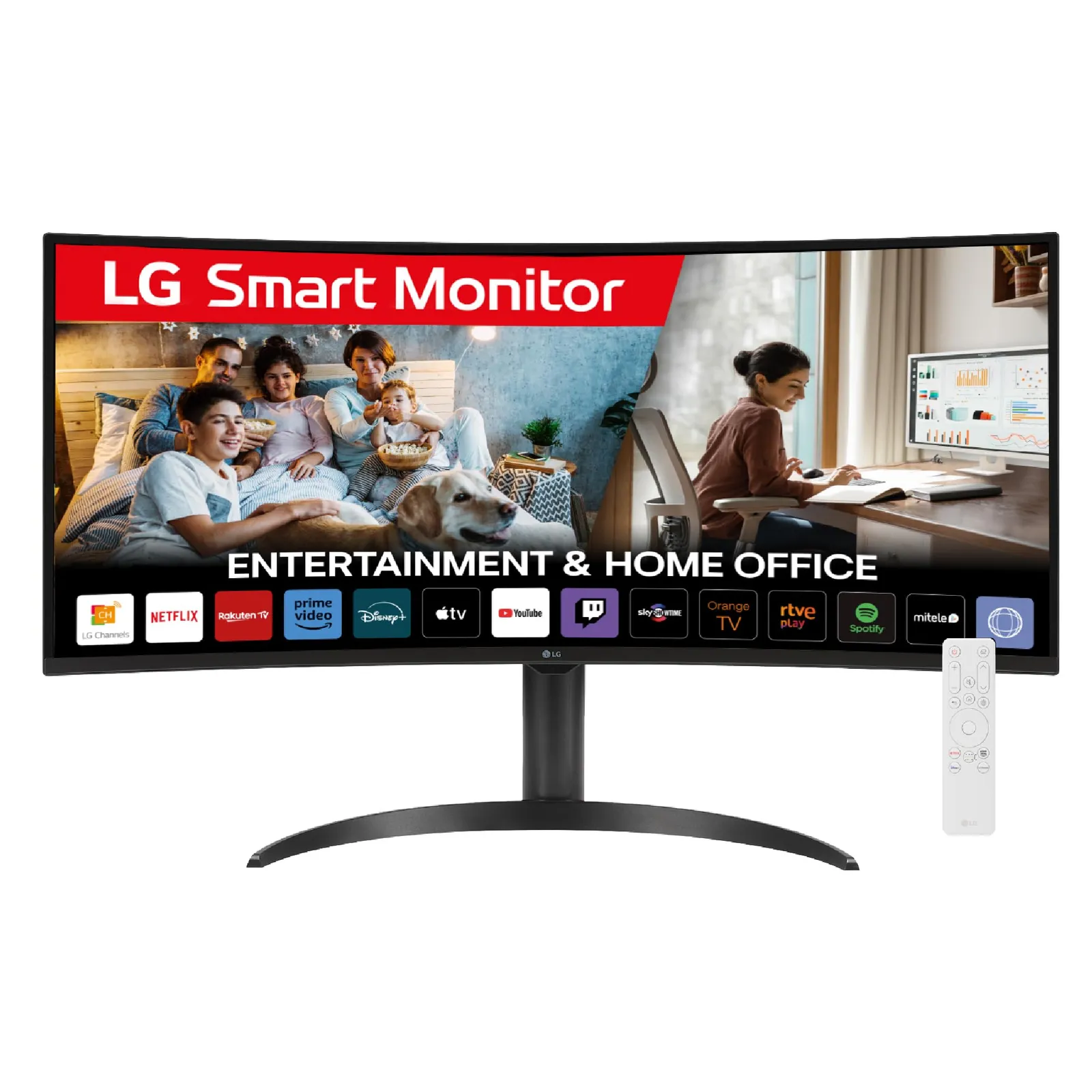 LG 34SR65QC-B Smart Monitor 34" UWQHD VA webOS23 Mando Inclinación Ajustable Negro