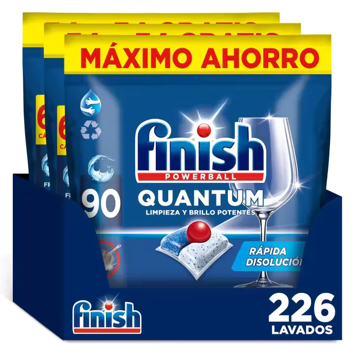 Finish Powerball Quantum: 226 Pastillas para Lavavajillas con Limpieza y Brillo Potentes