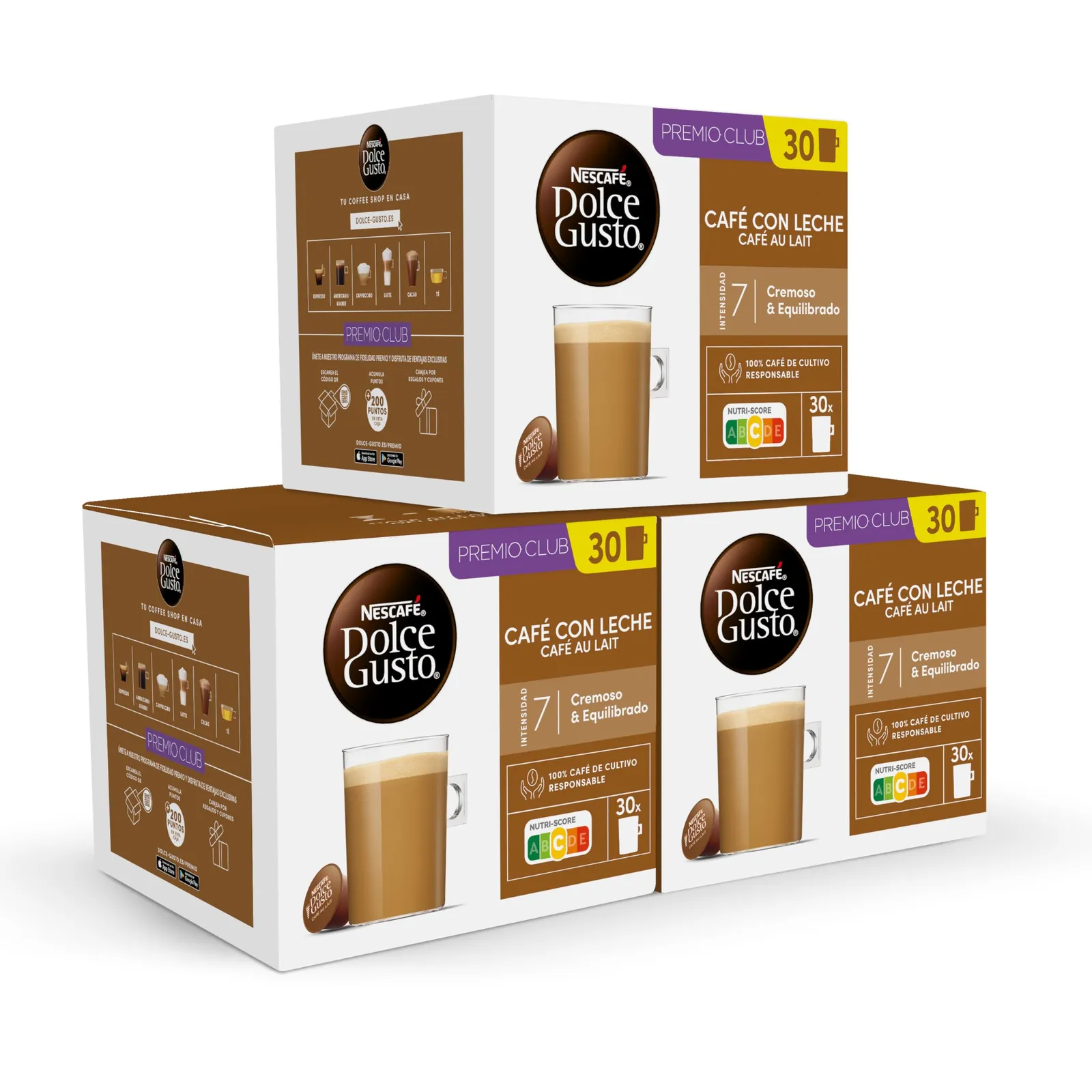 Café con Leche Dolce Gusto: Pack 90 Cápsulas