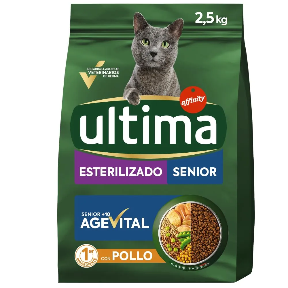 Pack 2x Ultima Gatos Senior Esterilizados Pienso 2.5Kg