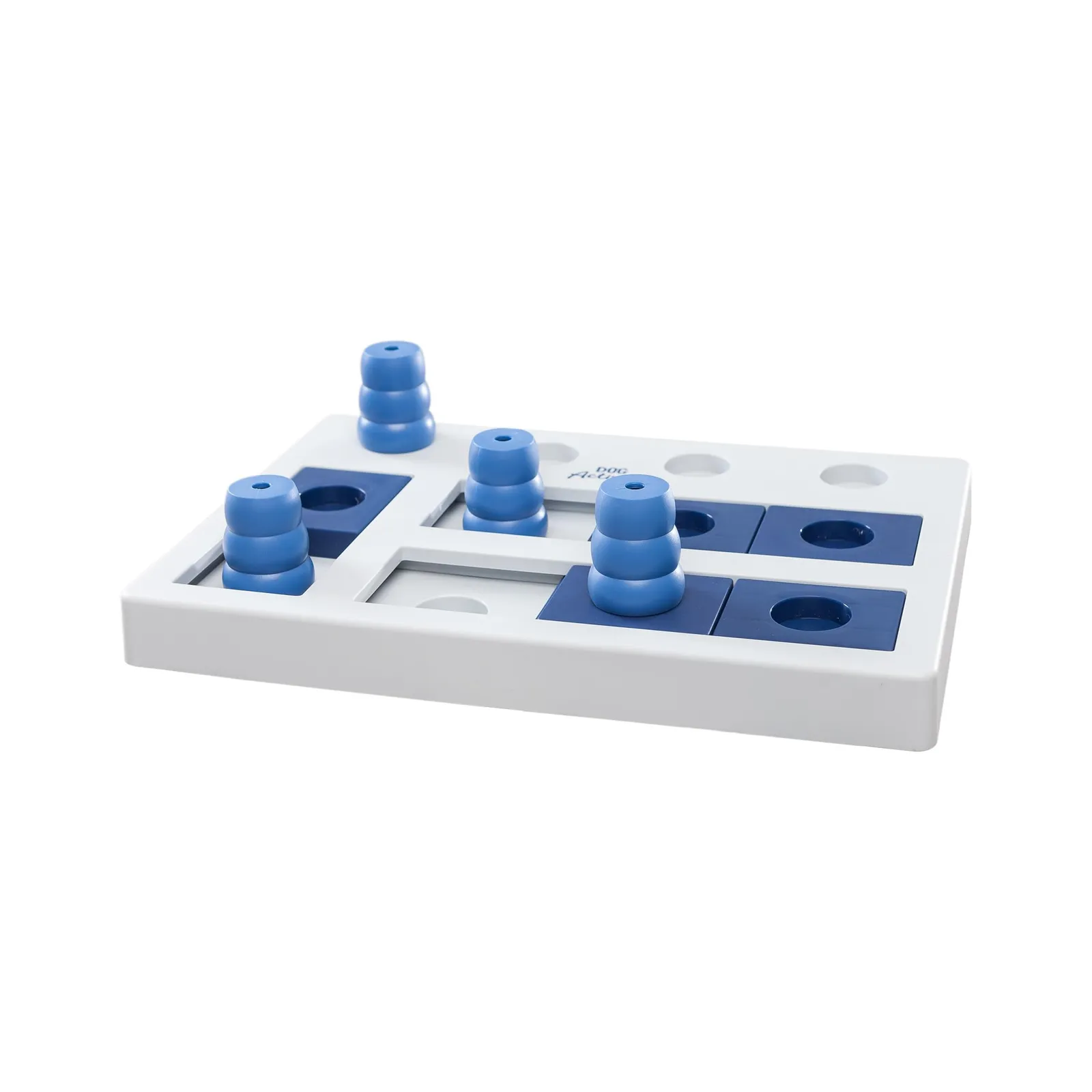 Juguete interactivo para perros Trixie Dog Activity Chess, 40x10x27 cm, Nivel 3, Azul/Blanco