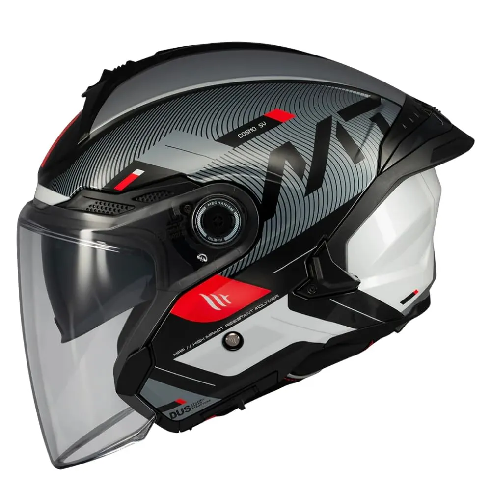 Casco Moto Jet MT Helmets Cosmo SV: Visor Solar, Pantalla Extracción Rápida, ECE 22.06 & DOT