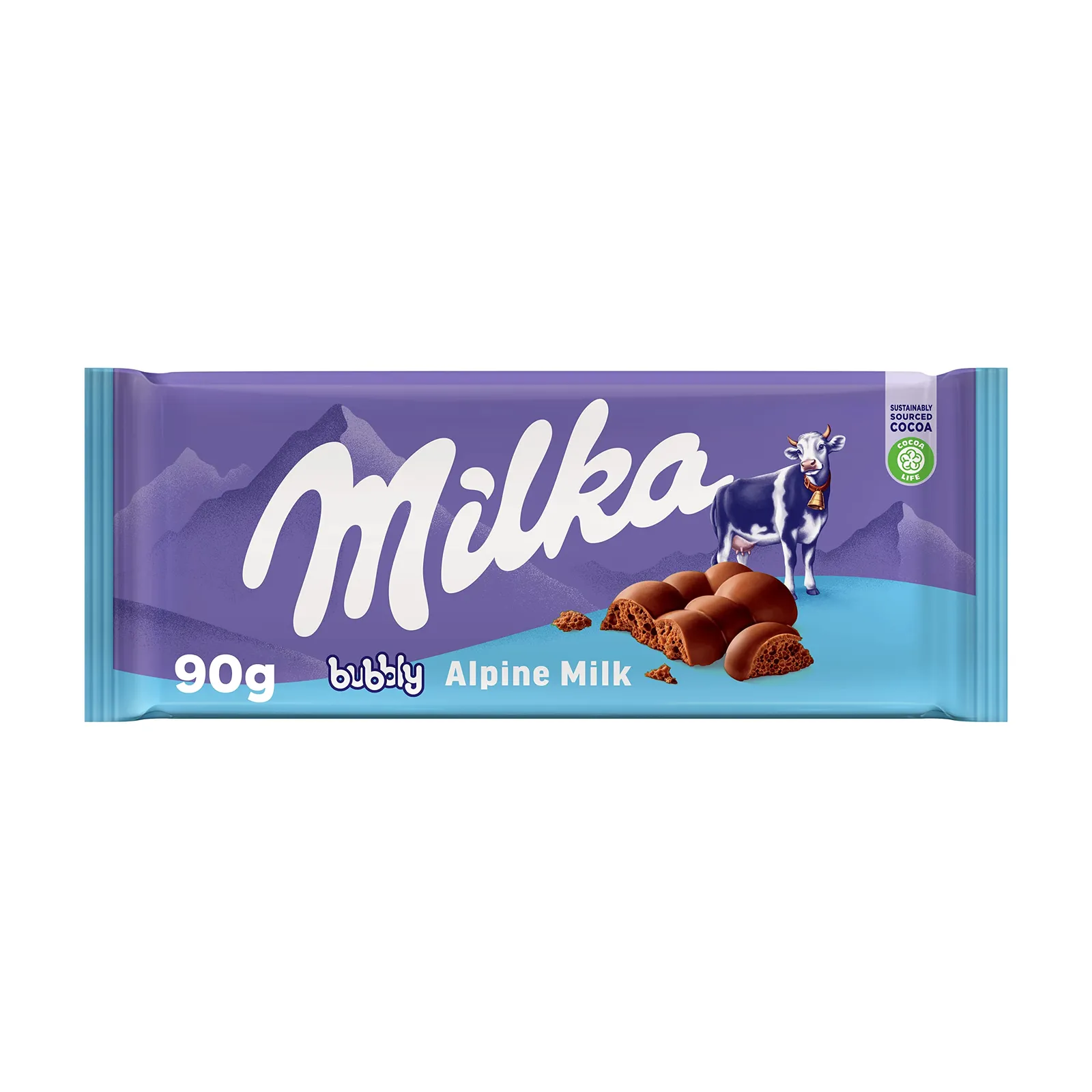 6 Tabletas Chocolate con Leche Milka Bubbly 90g