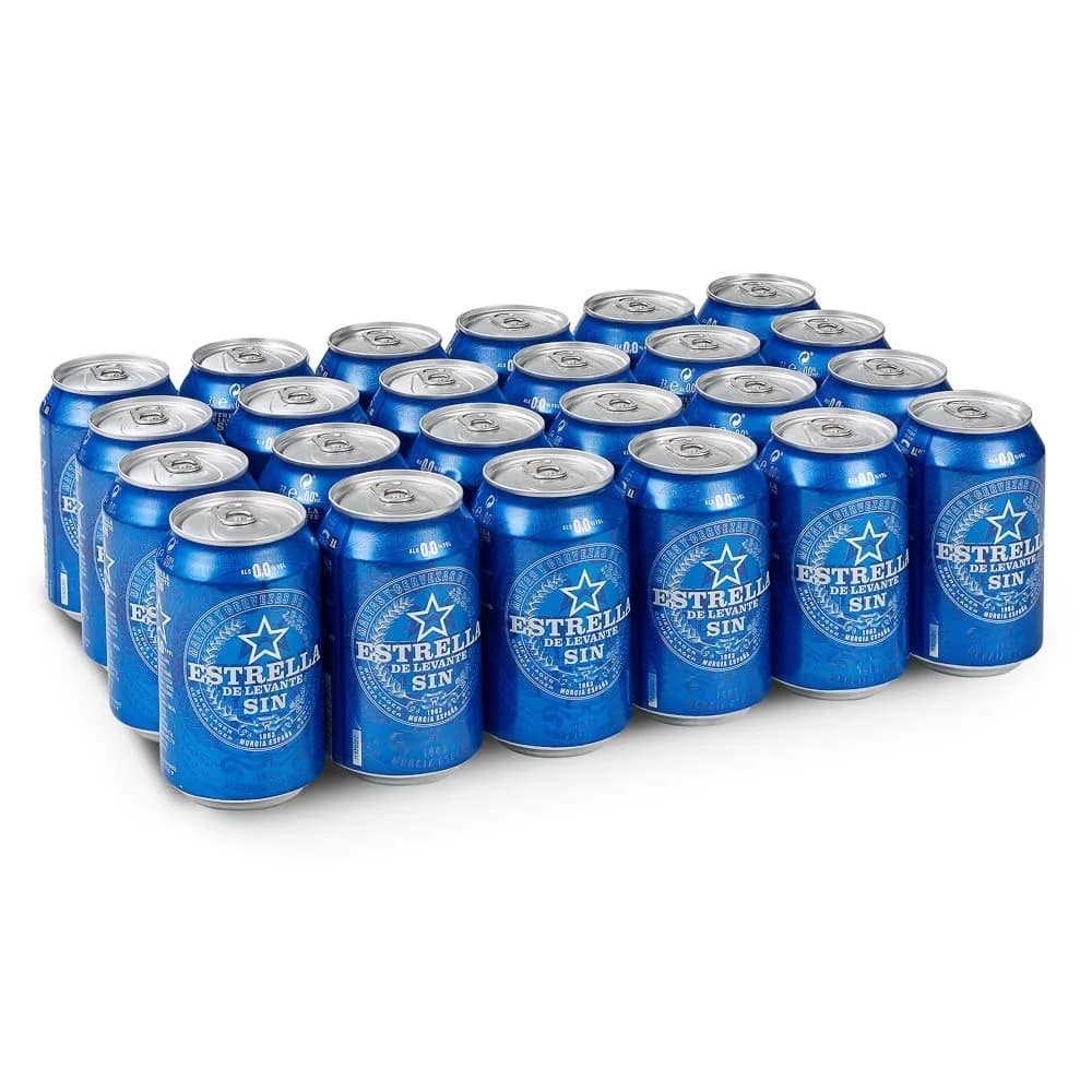 Pack 24 Latas Cerveza Estrella Levante Sin Alcohol 330 ml