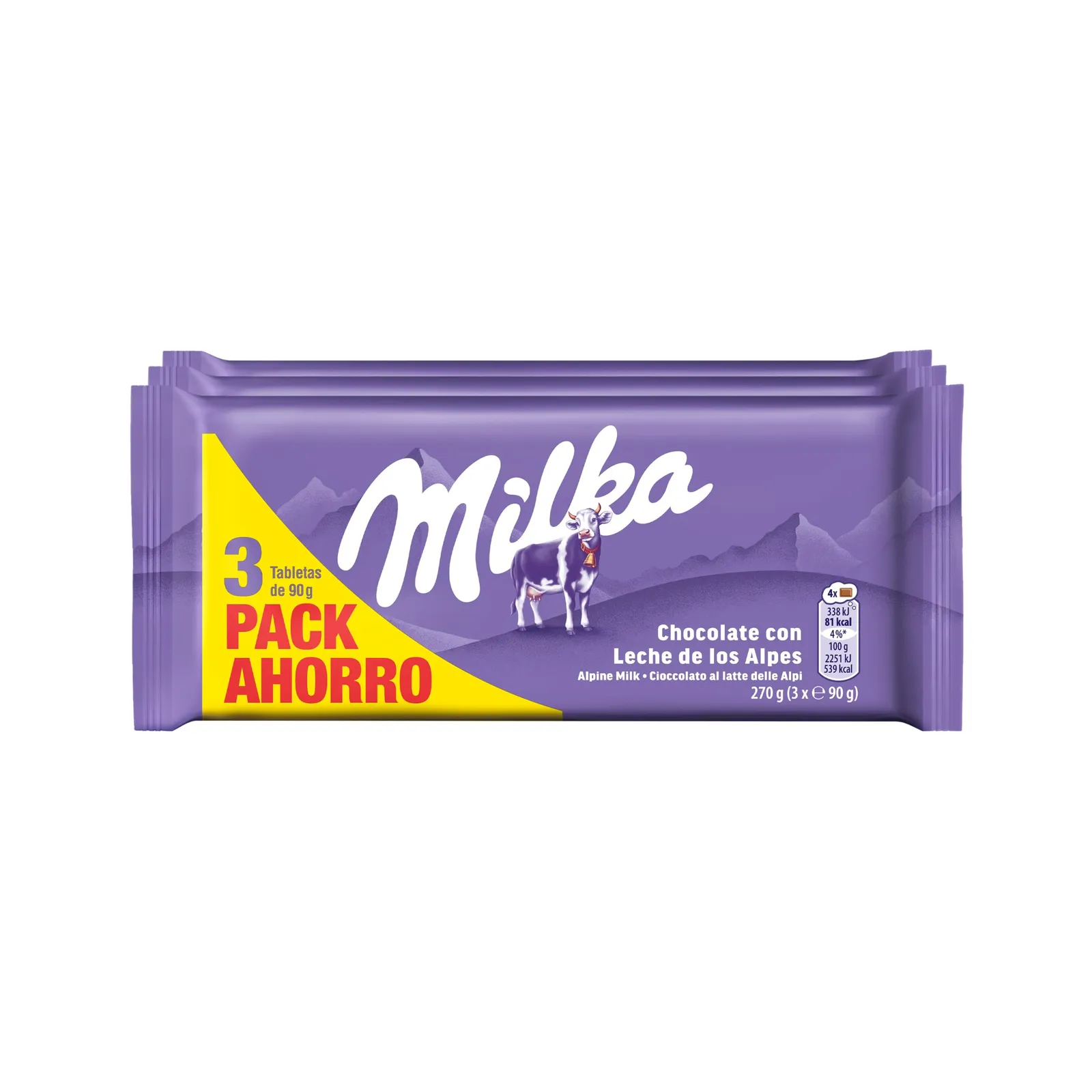 Pack 6 Tabletas Milka Chocolate con Leche 90g