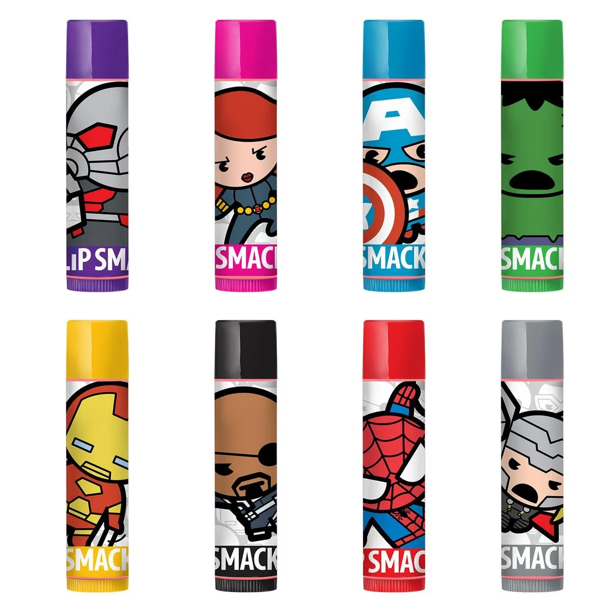 Pack 8 Bálsamos Labiales Marvel Lip Smacker Los Vengadores - 0.61€ Unidad