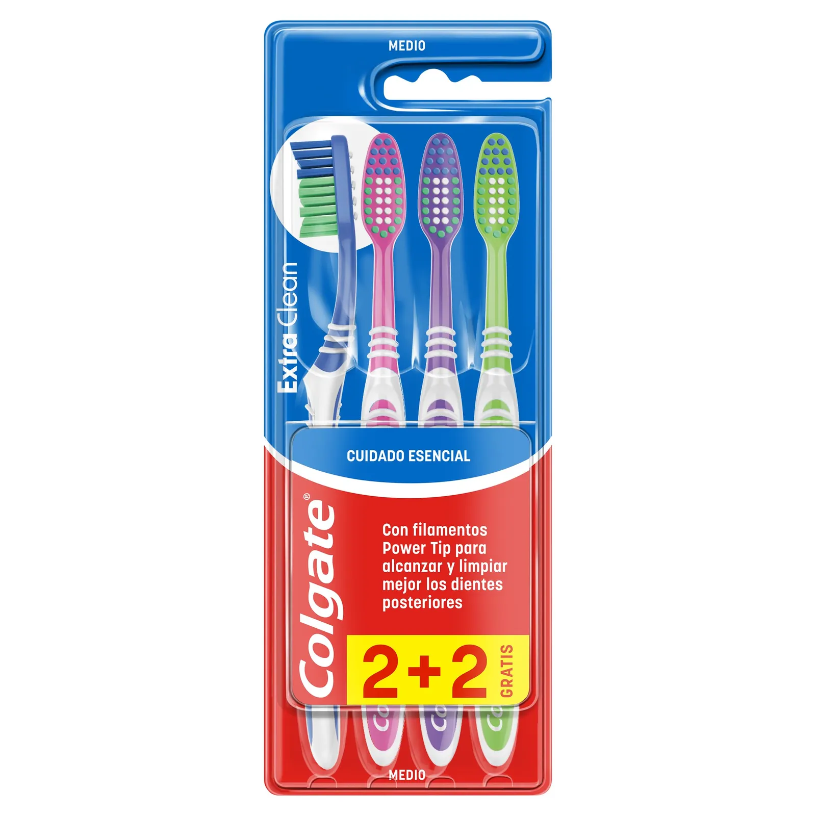 Pack 4 Cepillos de dientes Colgate Extra Clean (2 unidades)