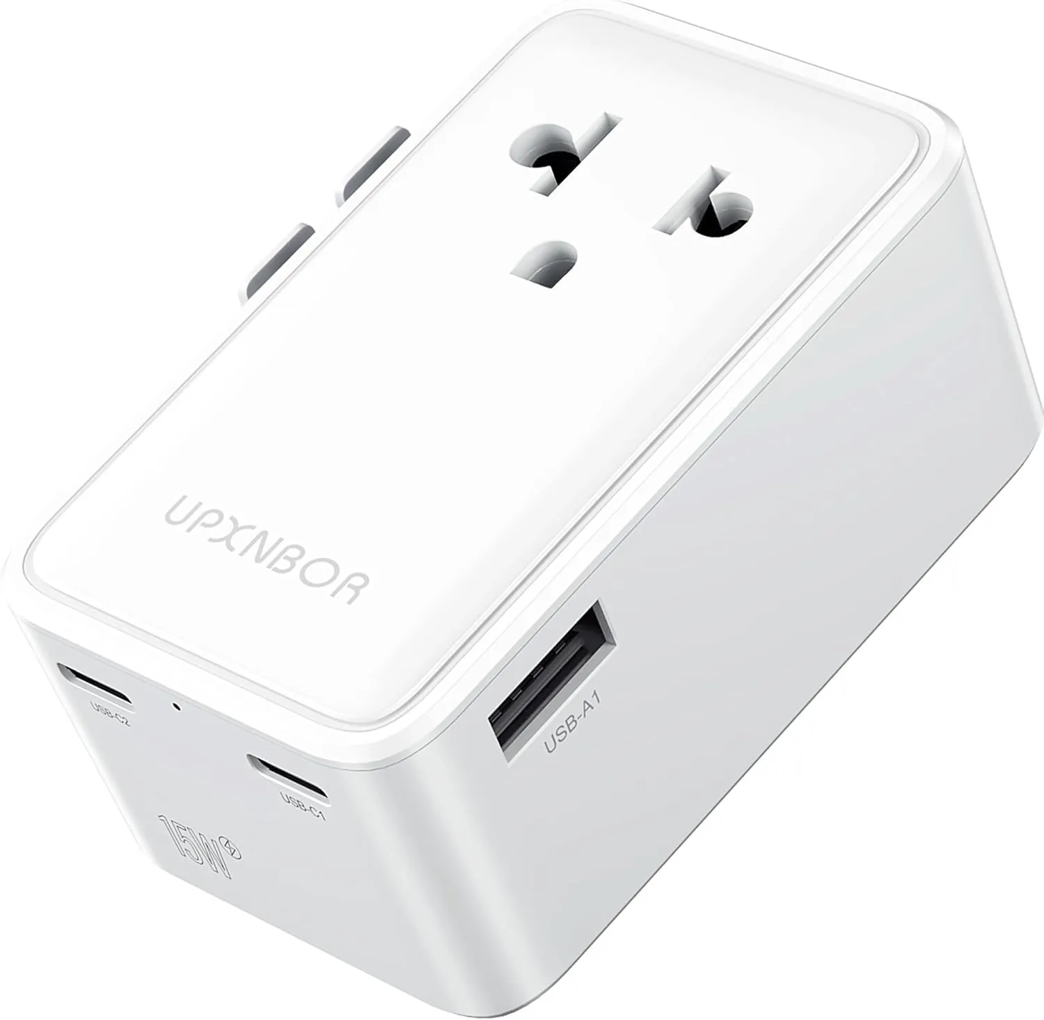 Adaptador Enchufe Universal UPXNBOR 2026 Ultrafino con 1 USB-A y 2 USB-C