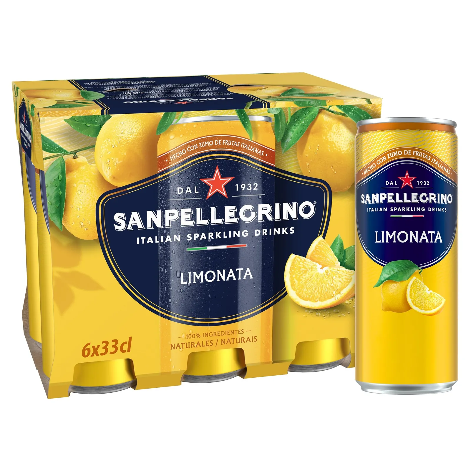 Pack 36 Latas San Pellegrino Naturali Limón 33cl