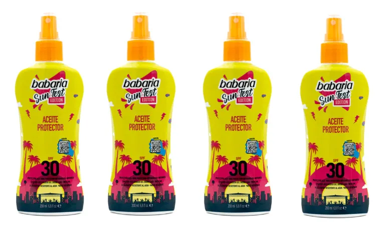 Pack 4x Babaria Aceite Protector Solar SPF 30 Edición Limitada 200 ml