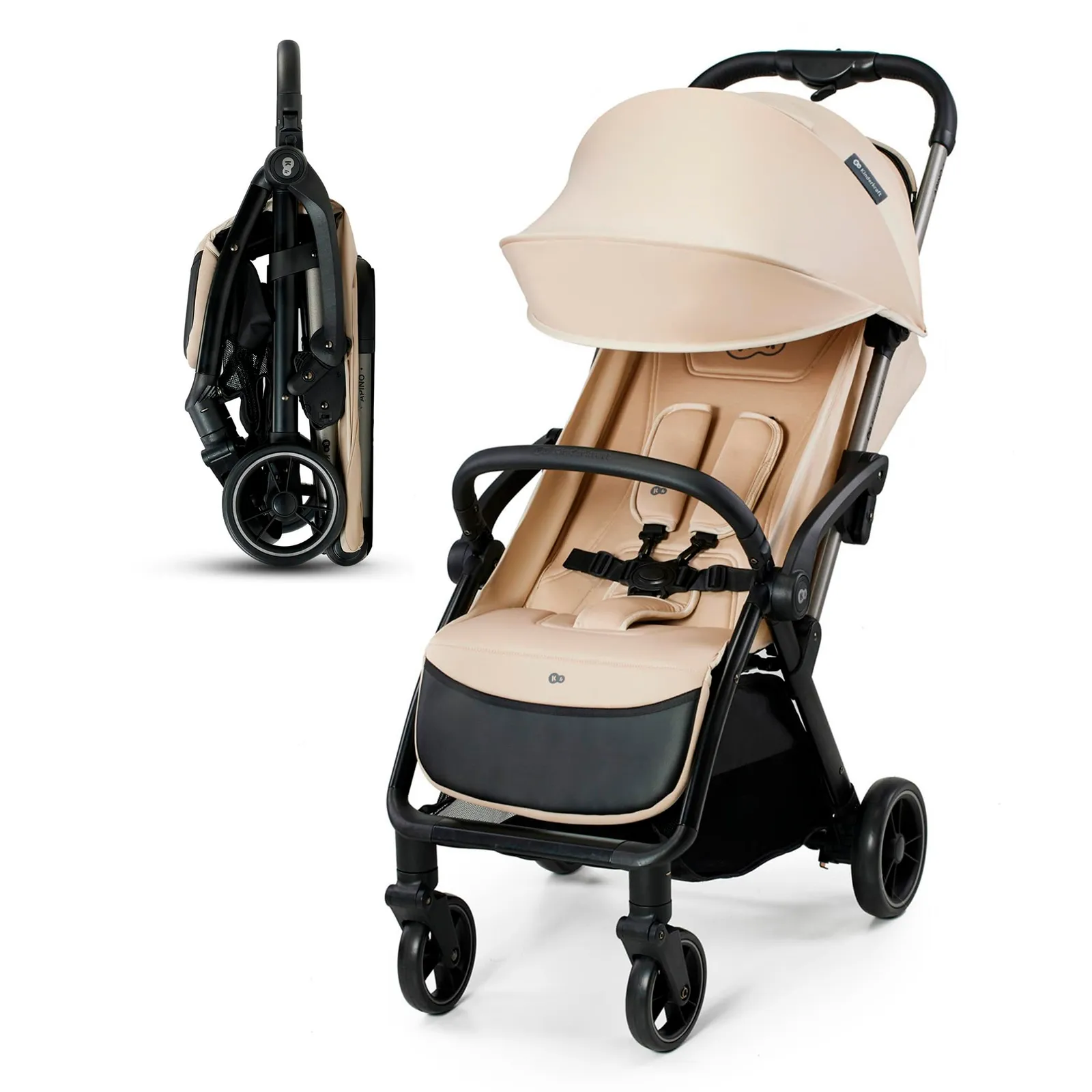 Kinderkraft APINO Silla de Paseo: Plegado Automático, Ligera (7.5kg), Hasta 24kg, Beige