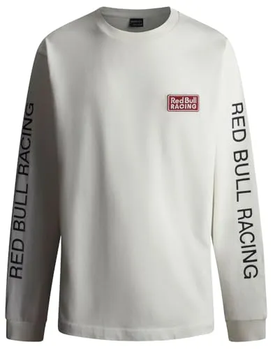 Camiseta Red Bull Racing X Pepe Jeans para Hombre, Logo LS tee, Blanco