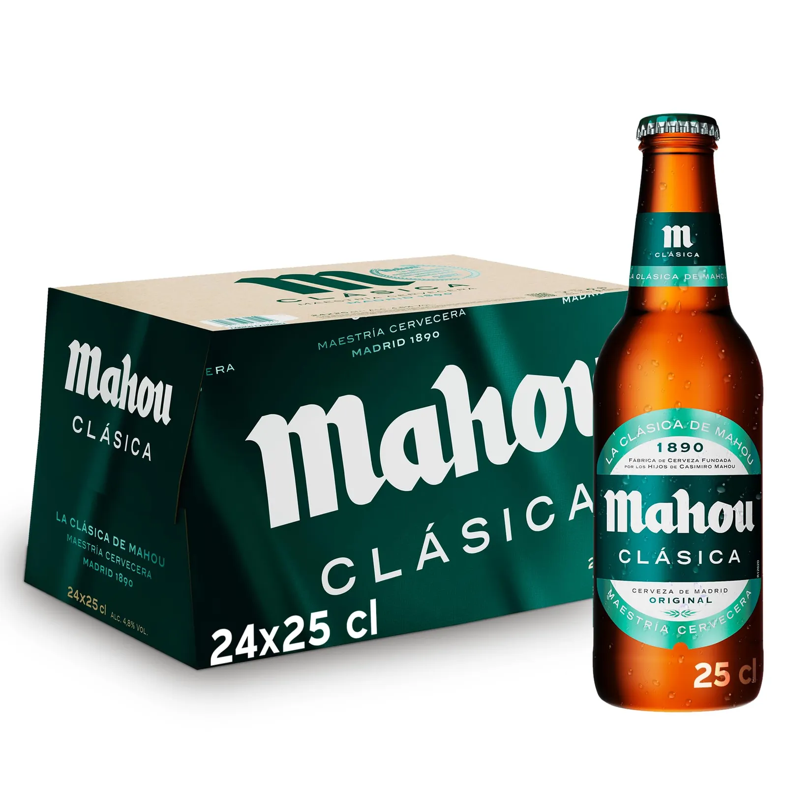 24 Latas Cerveza Mahou Clásica Dorada Lager 25 cl