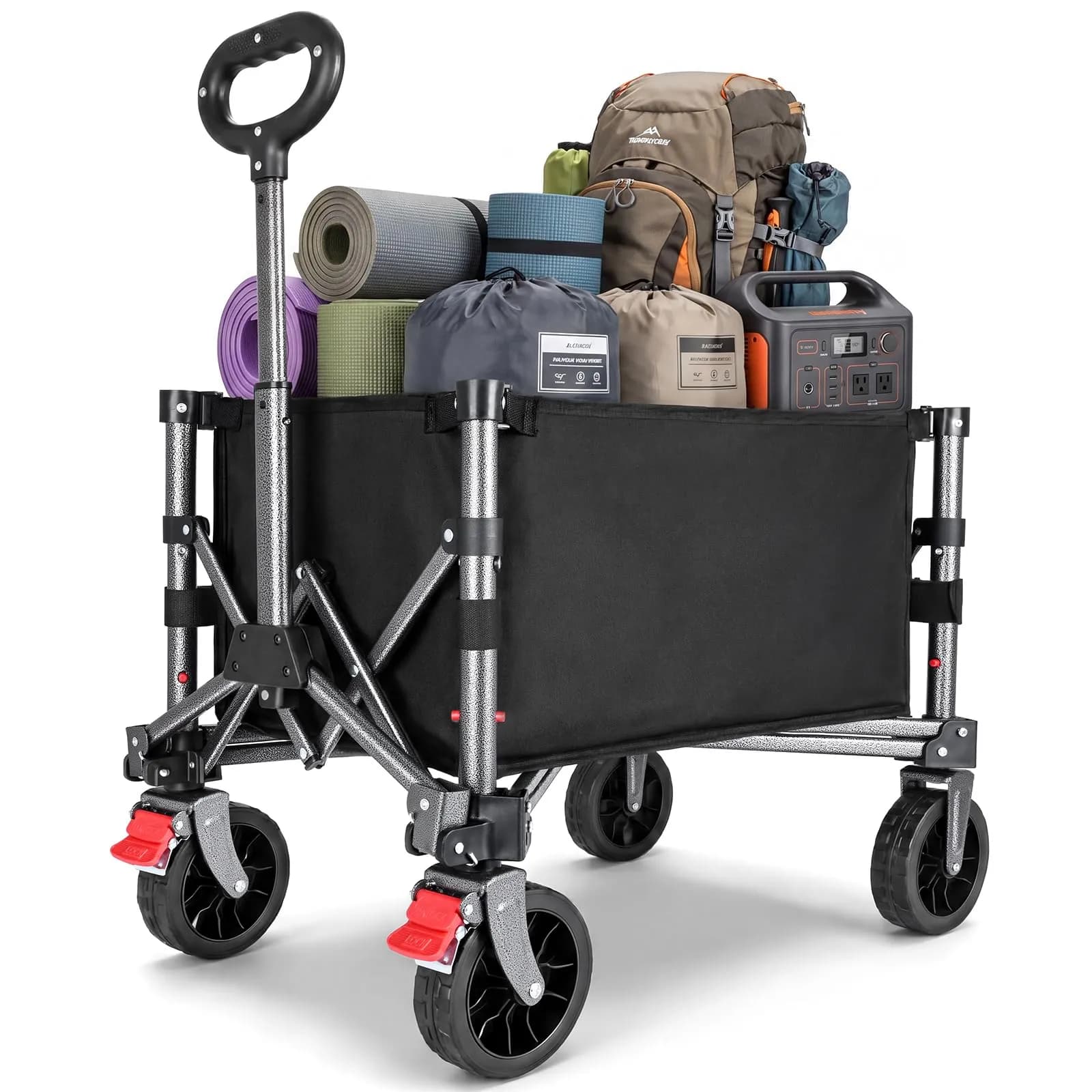 YEAUPE PRO Carro de Playa Plegable 70L - Negro Tinta