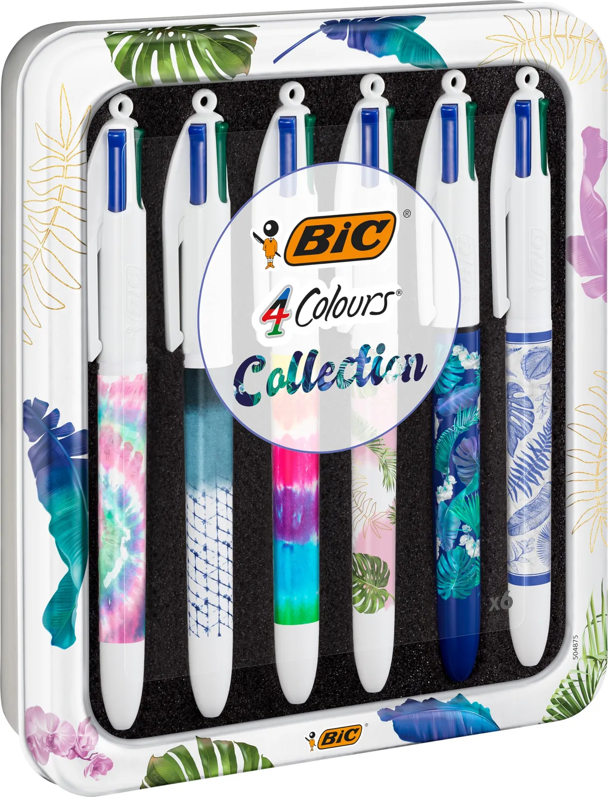 Pack 6 Bolígrafos BIC Decors Botanical y Tie Dye Punta Media