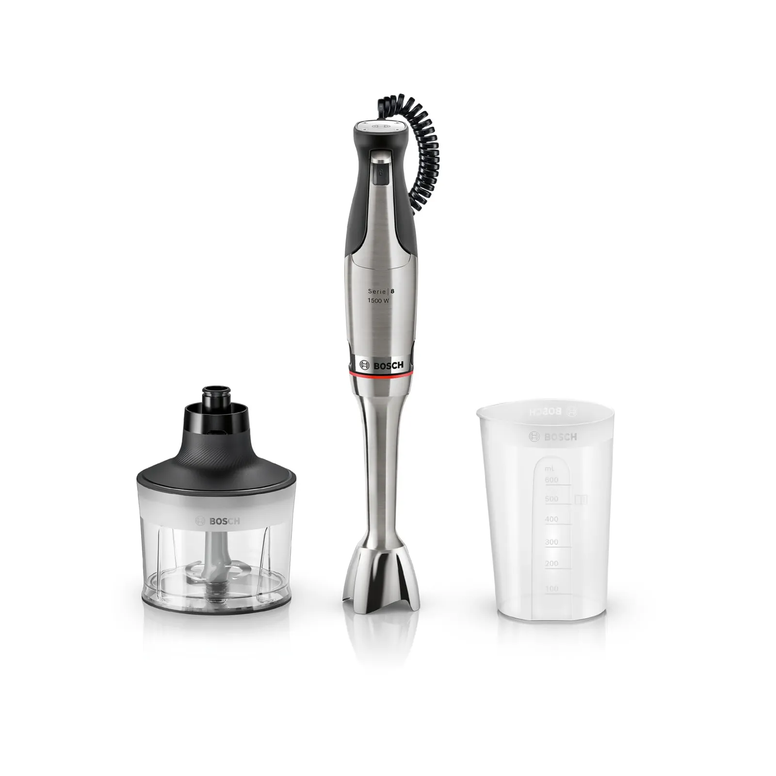 Batidora de mano Bosch ErgoMaster 8, 1500W, acero inoxidable, MSM8M930