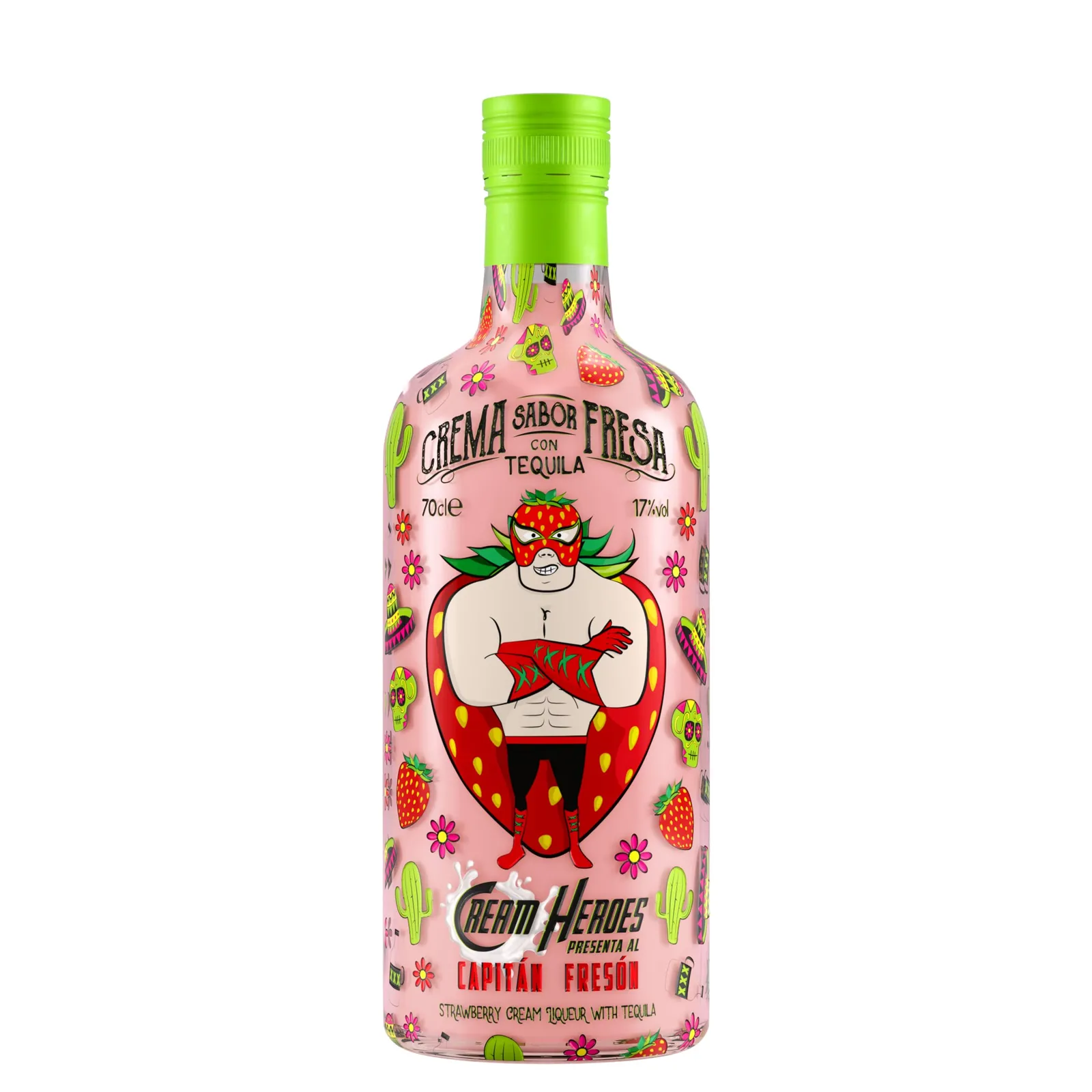 Pack 2x Cream Heroes Capitán Fresón 70cl: Crema Fresa y Tequila