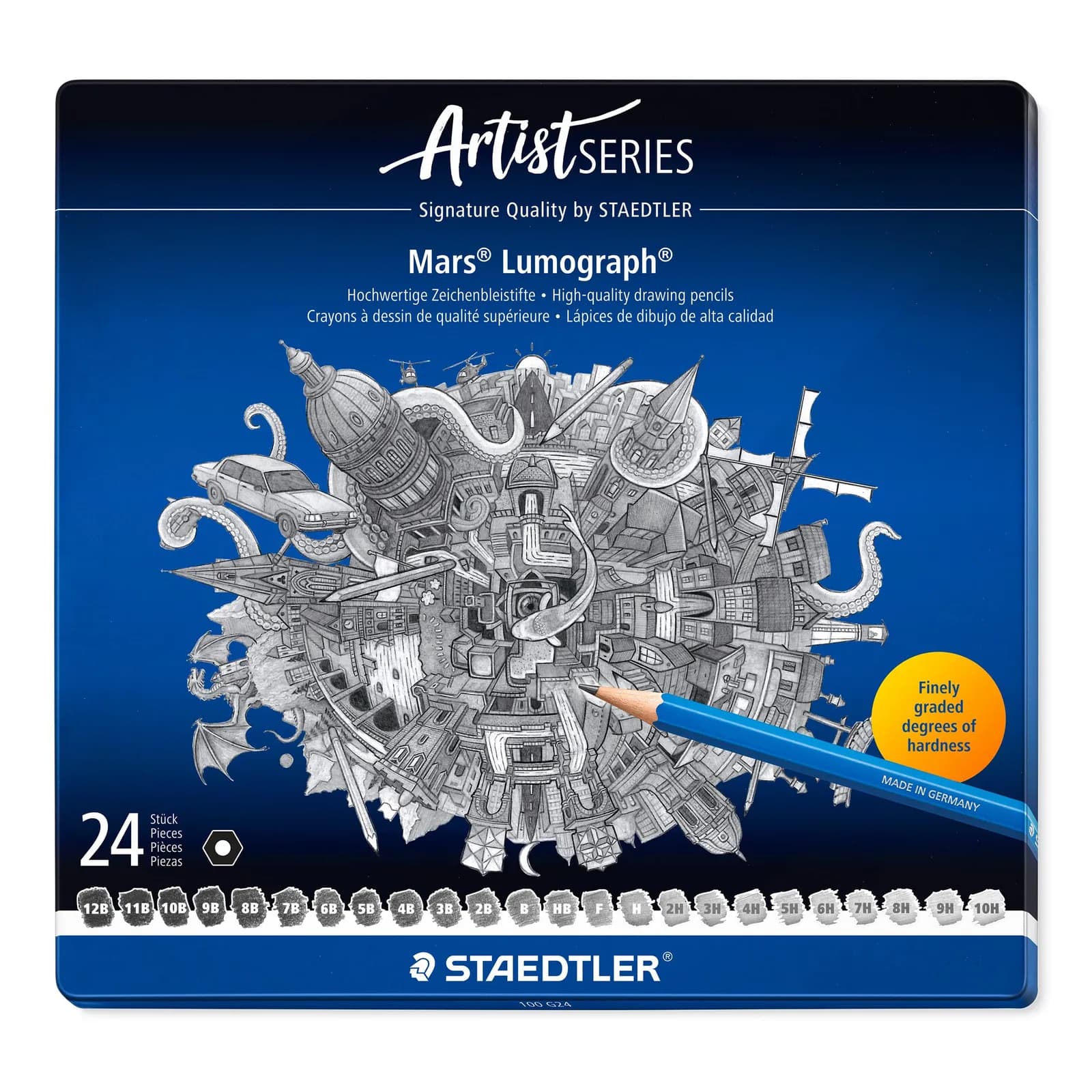 Staedtler Mars Lumograph 100 G24: Pack 24 lápices de dibujo