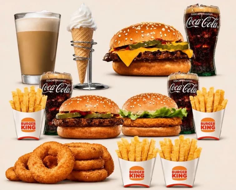 Menú Burger King con 12 productos por 10.9€ (Pasos en descripción)