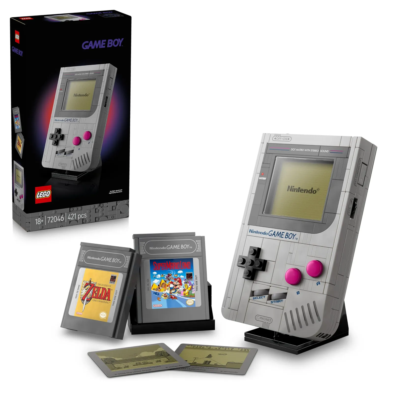 Kit Maqueta LEGO Super Mario Game Boy con cartuchos Zelda y Super Mario Land