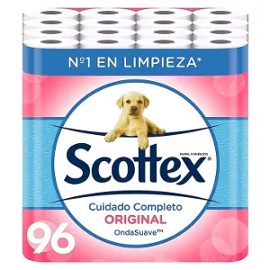 96 Rollos Papel Higiénico Scottex Original Doble Capa