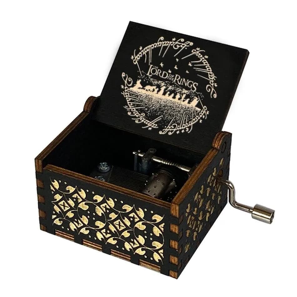 Caja de música El Señor de los Anillos con tema principal, funcionamiento manual