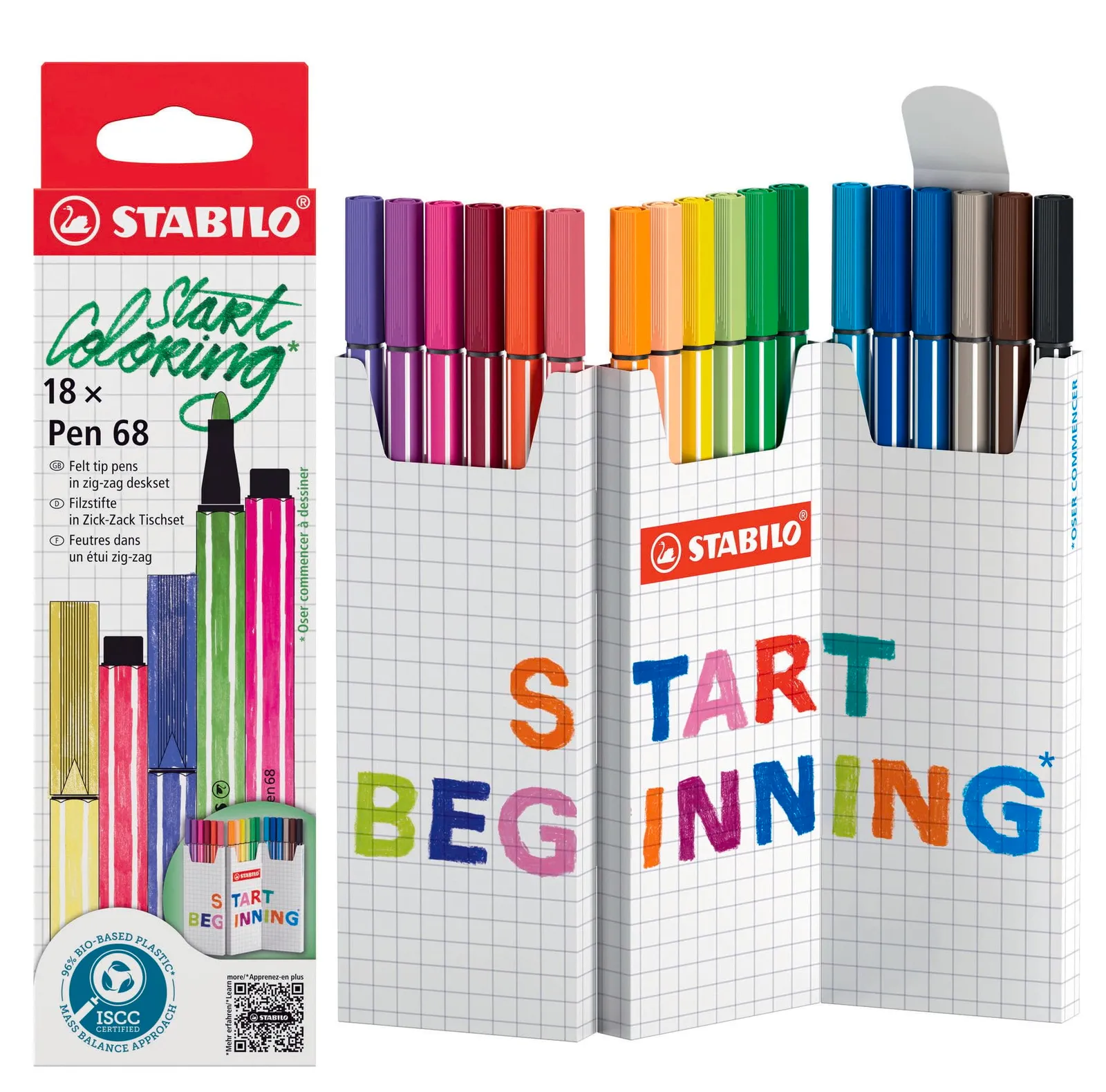 Rotuladores Stabilo Pen 68 - Estuche de 18 Colores Intensos
