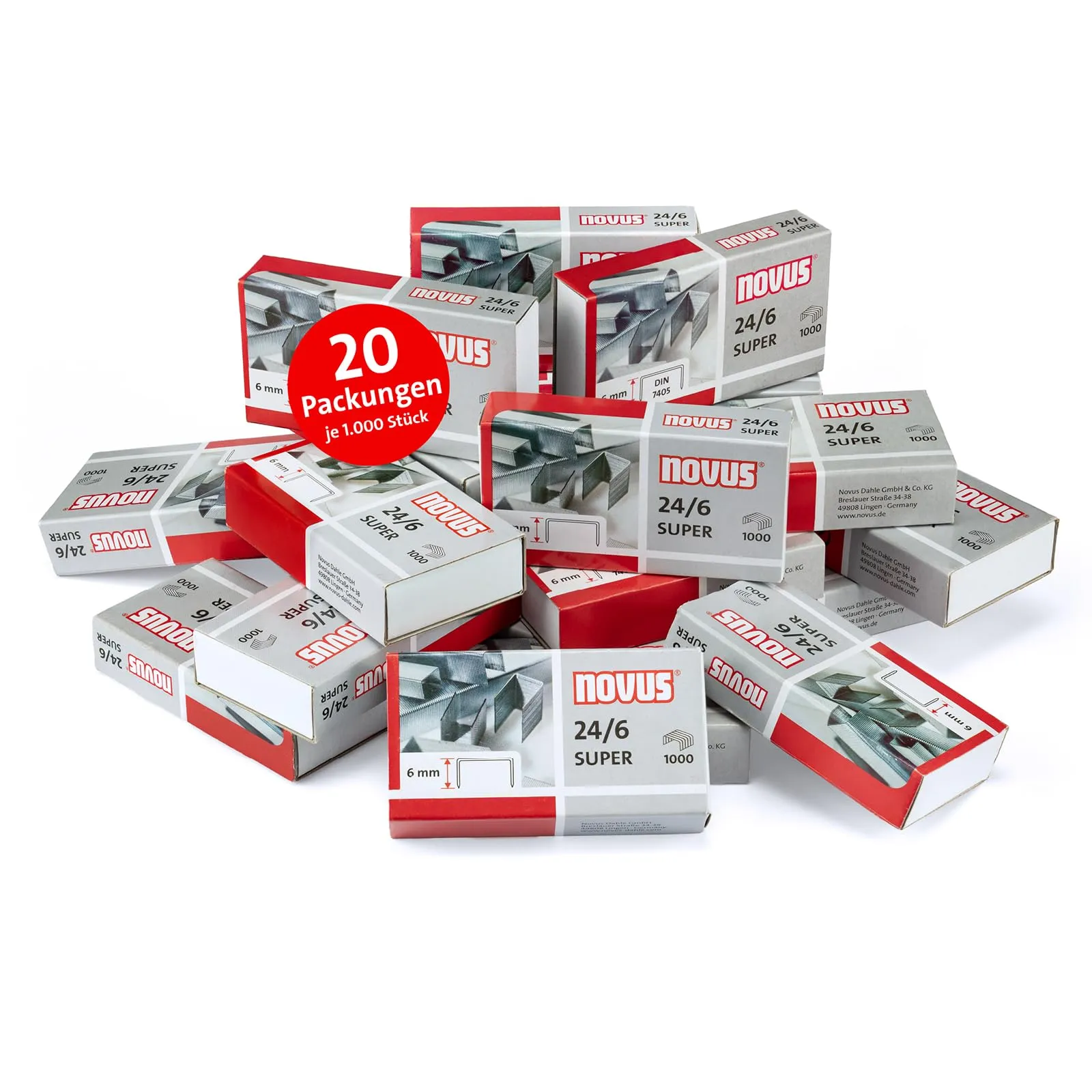 Grapas Novus 24/6 DIN SUPER, Pack 20.000 Unidades