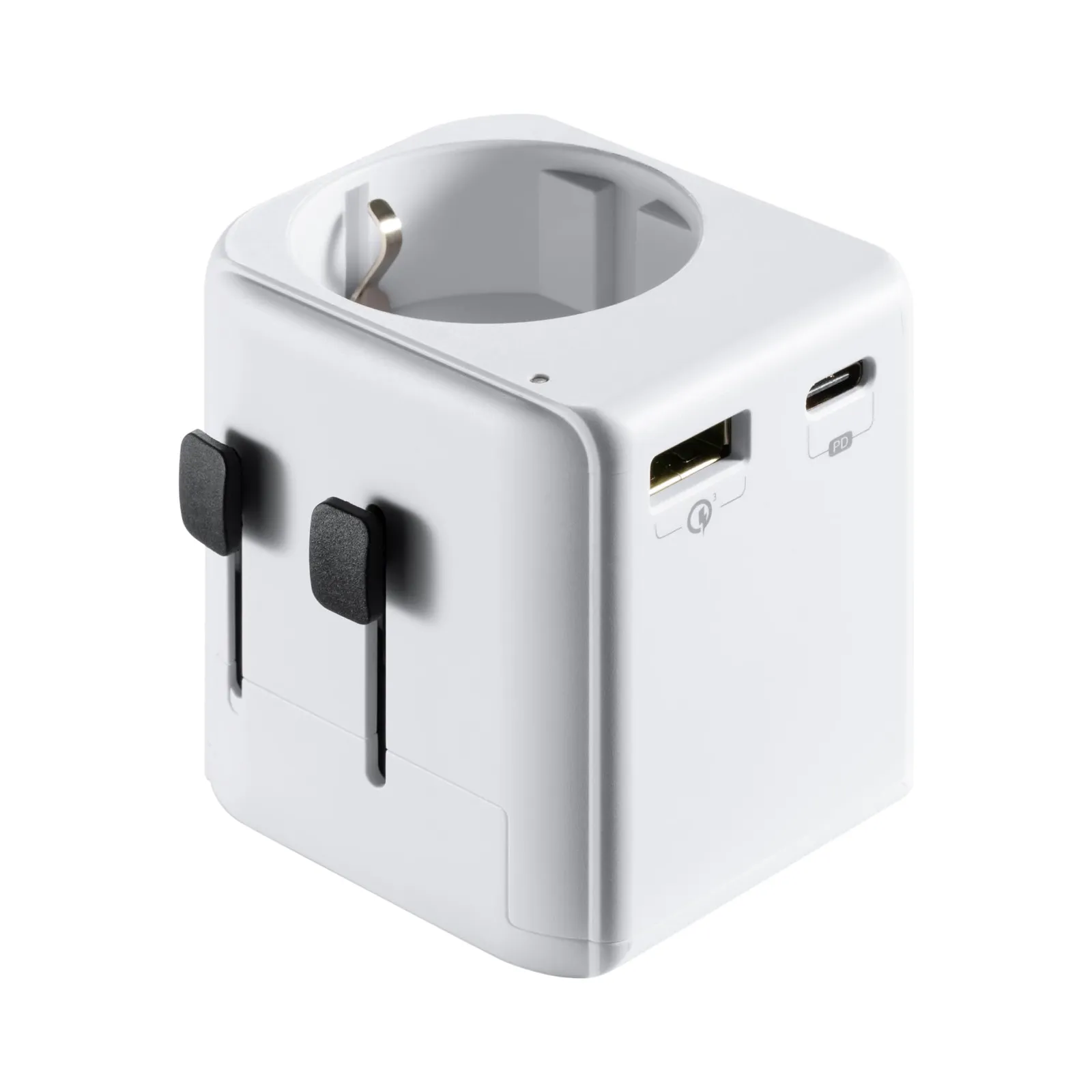 Adaptador de Viaje Ewent Universal con 2 Puertos USB (1 Tipo C)