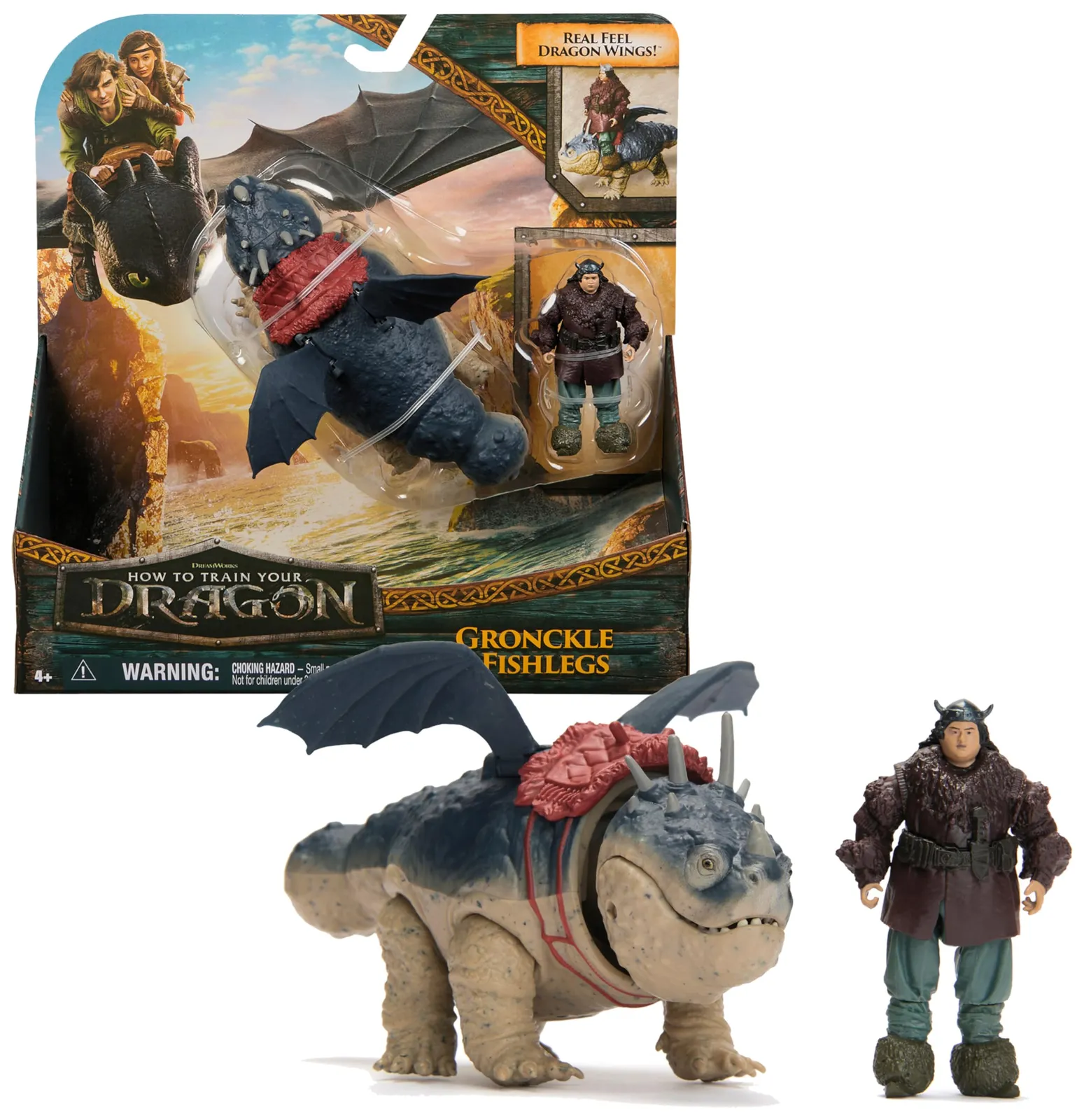 Pack Dragón y Vikingo Dreamworks Dragons Gronkel y Patapez Cómo Entrenar a Tu Dragón Figuras Articuladas Niños 4+ Años