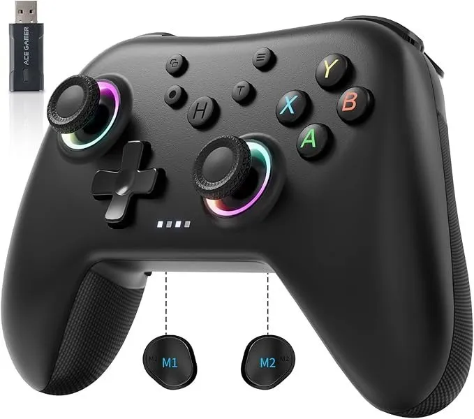 Mando Inalámbrico AceGamer Aurora Bluetooth 2.4G para PC, Switch, Steam, iOS y Android