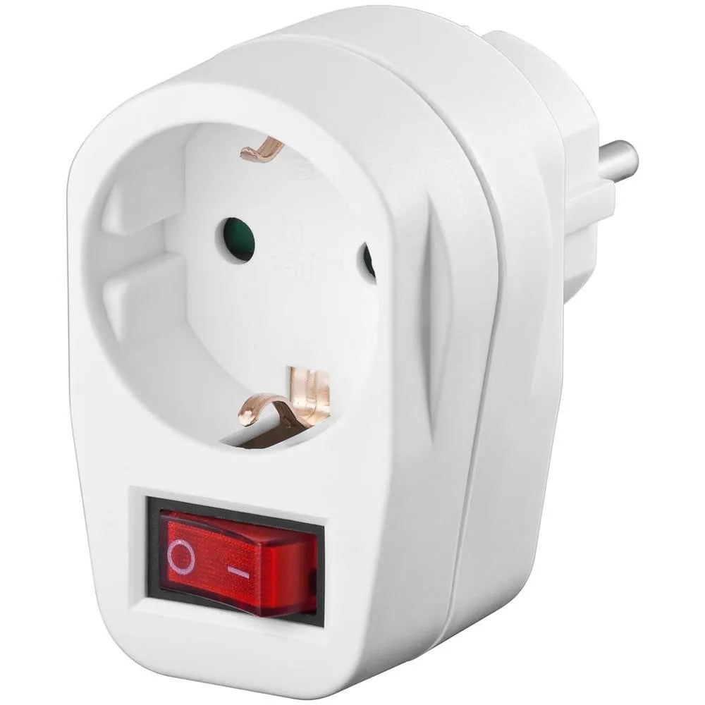 Enchufe de protección con interruptor, blanco