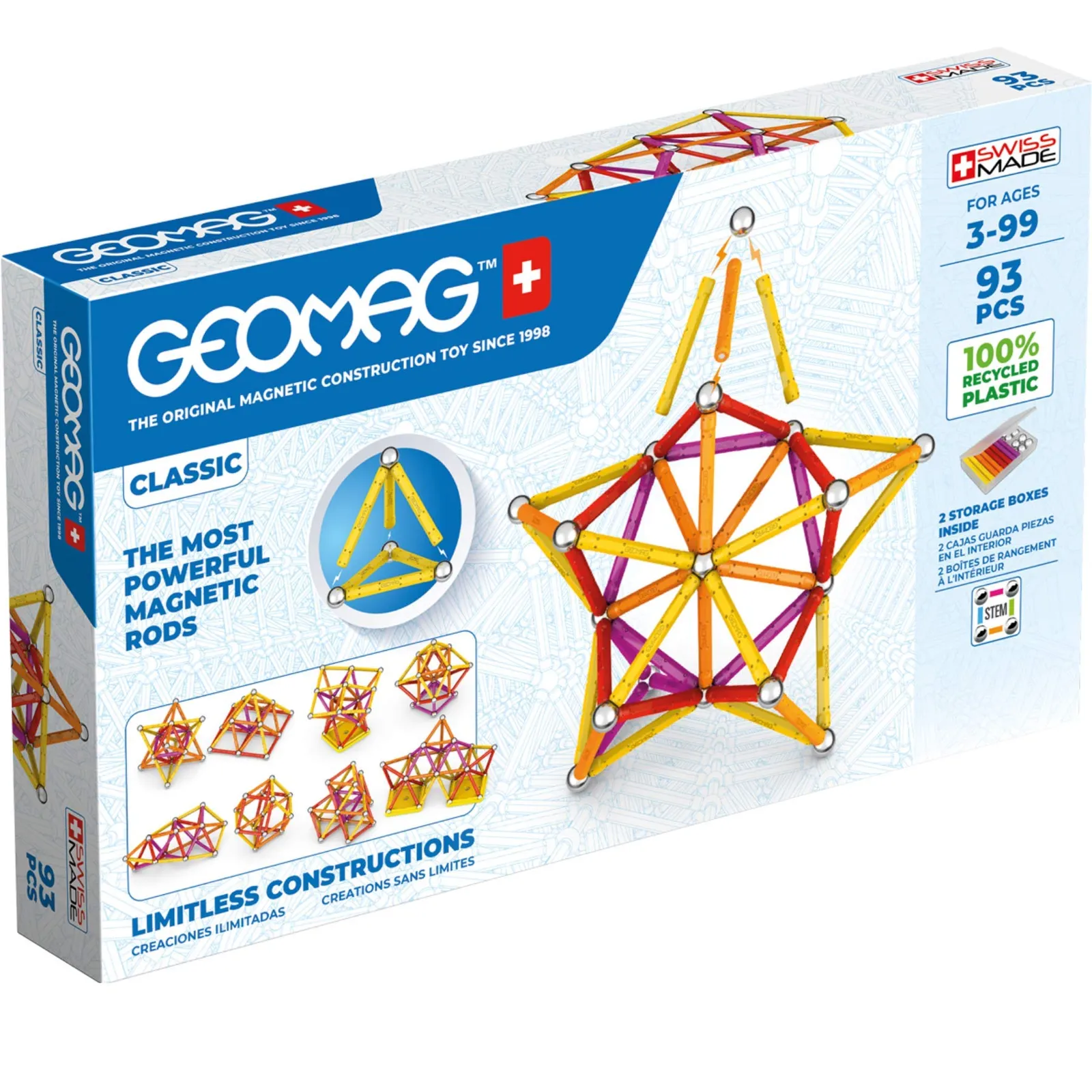 Geomag Classic Green Line - Juego Construcción Magnética 93 Piezas
