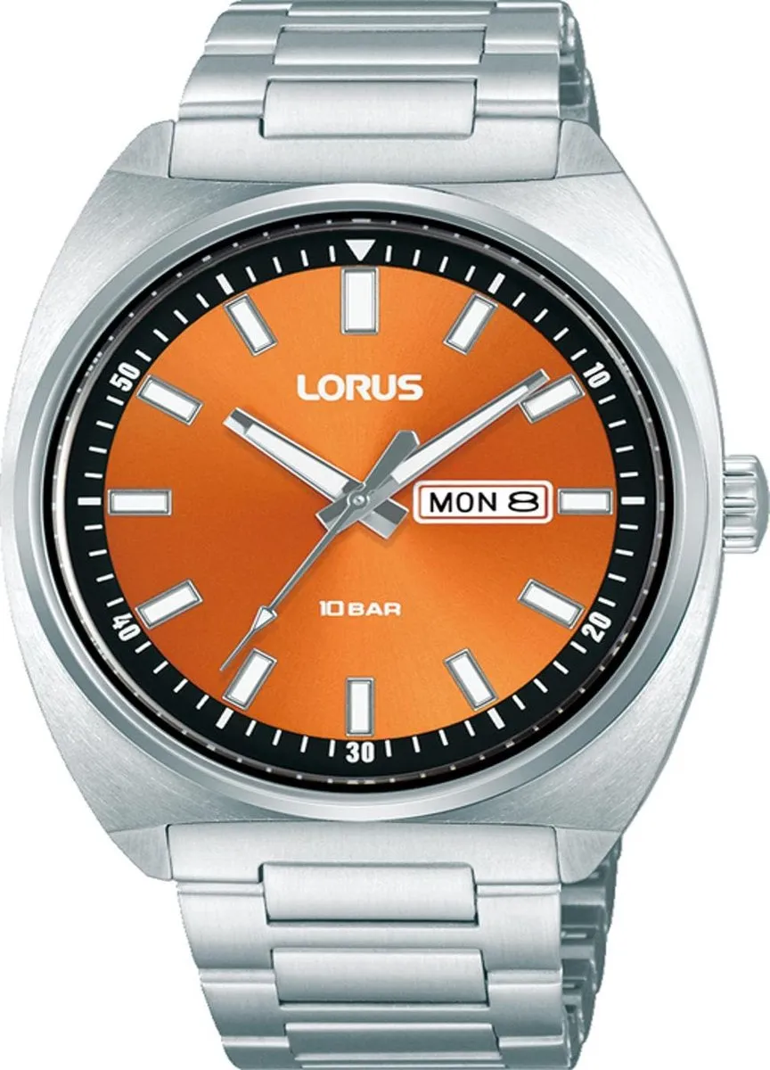 Lorus Reloj Deportivo Mujer - Acero Inoxidable, Esfera Naranja