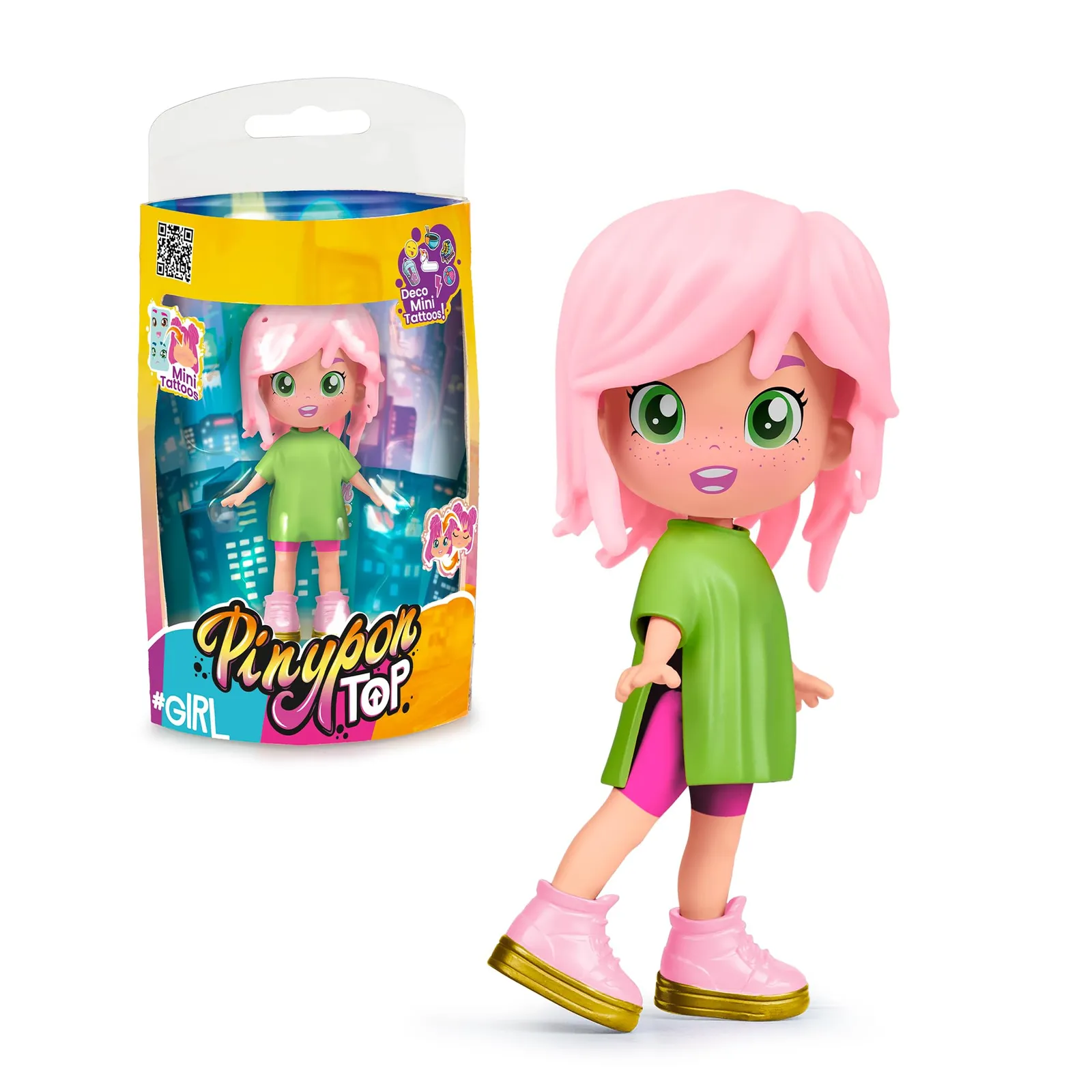 Figura Pinypon TOP Girls Pink Street Style con Accesorios