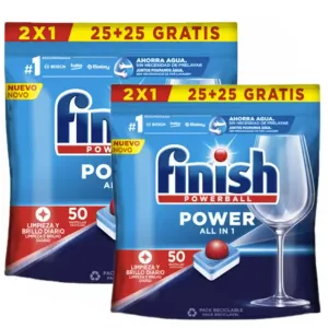 Finish Power All in 1: 100 Cápsulas para Lavavajillas con Powerball
