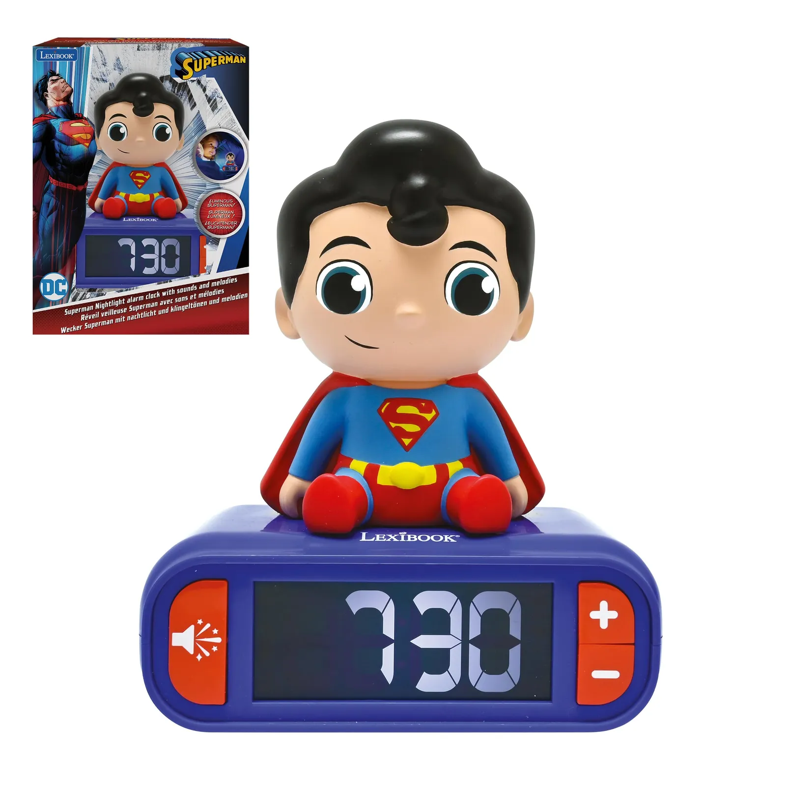 Despertador digital LEXIBOOK Superman con pantalla LCD