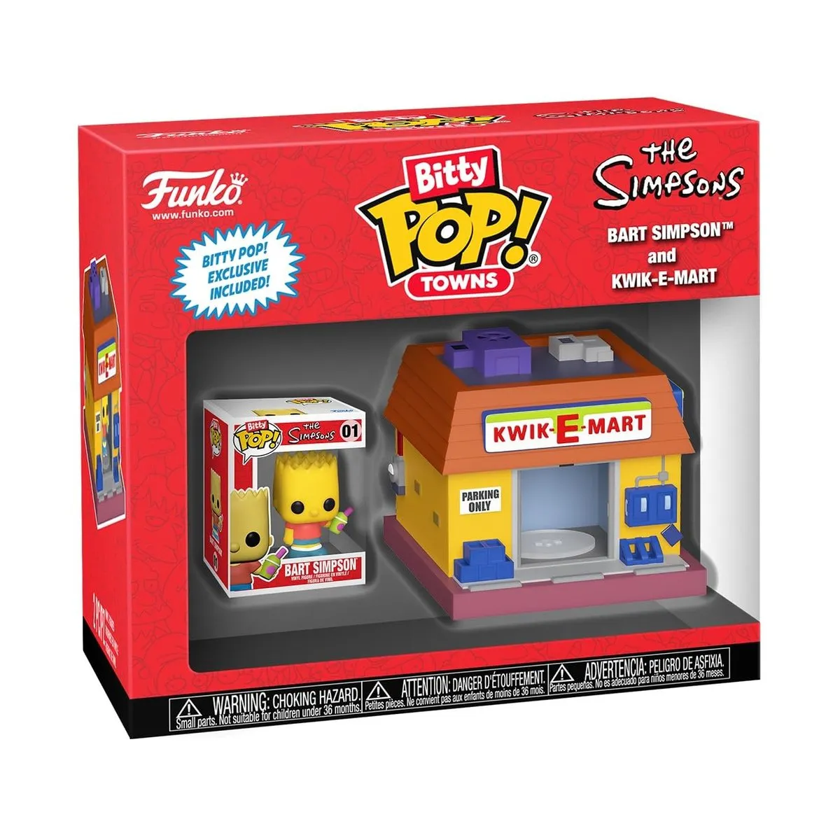 Funko Bitty Pop! Town: The Simpsons - Bart Simpson y Kwik-E-Mart - Figura Coleccionable