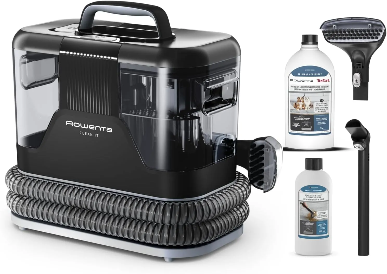 Rowenta Clean It IN5014OM: Aspirador tapicerías compacto 400W con 2 botellas